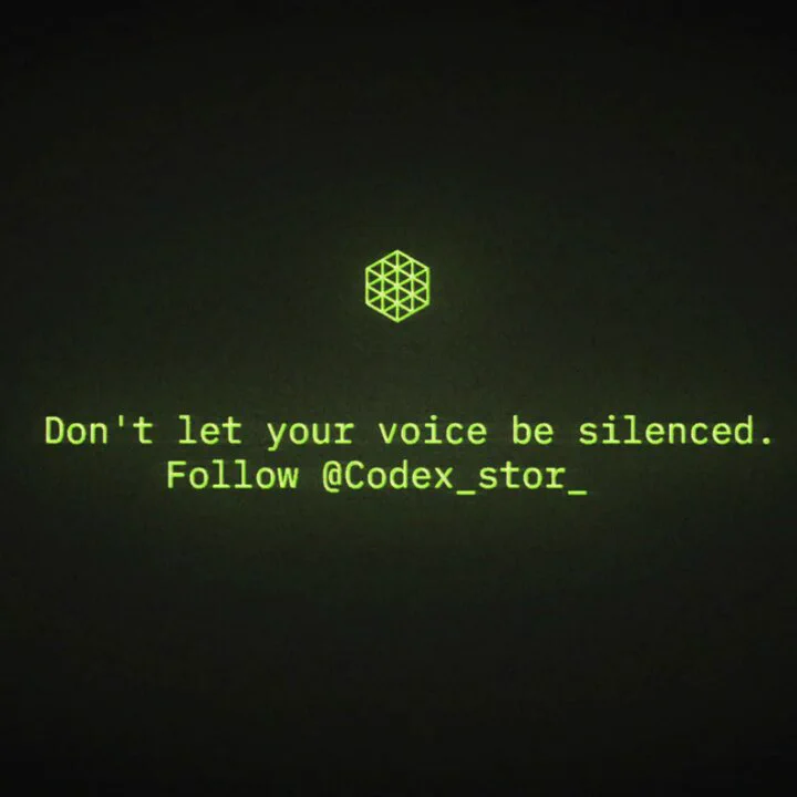 Don't let your voice be silenced. Follow @Codex_storage. https://t.co/wPTC2Qnfkd