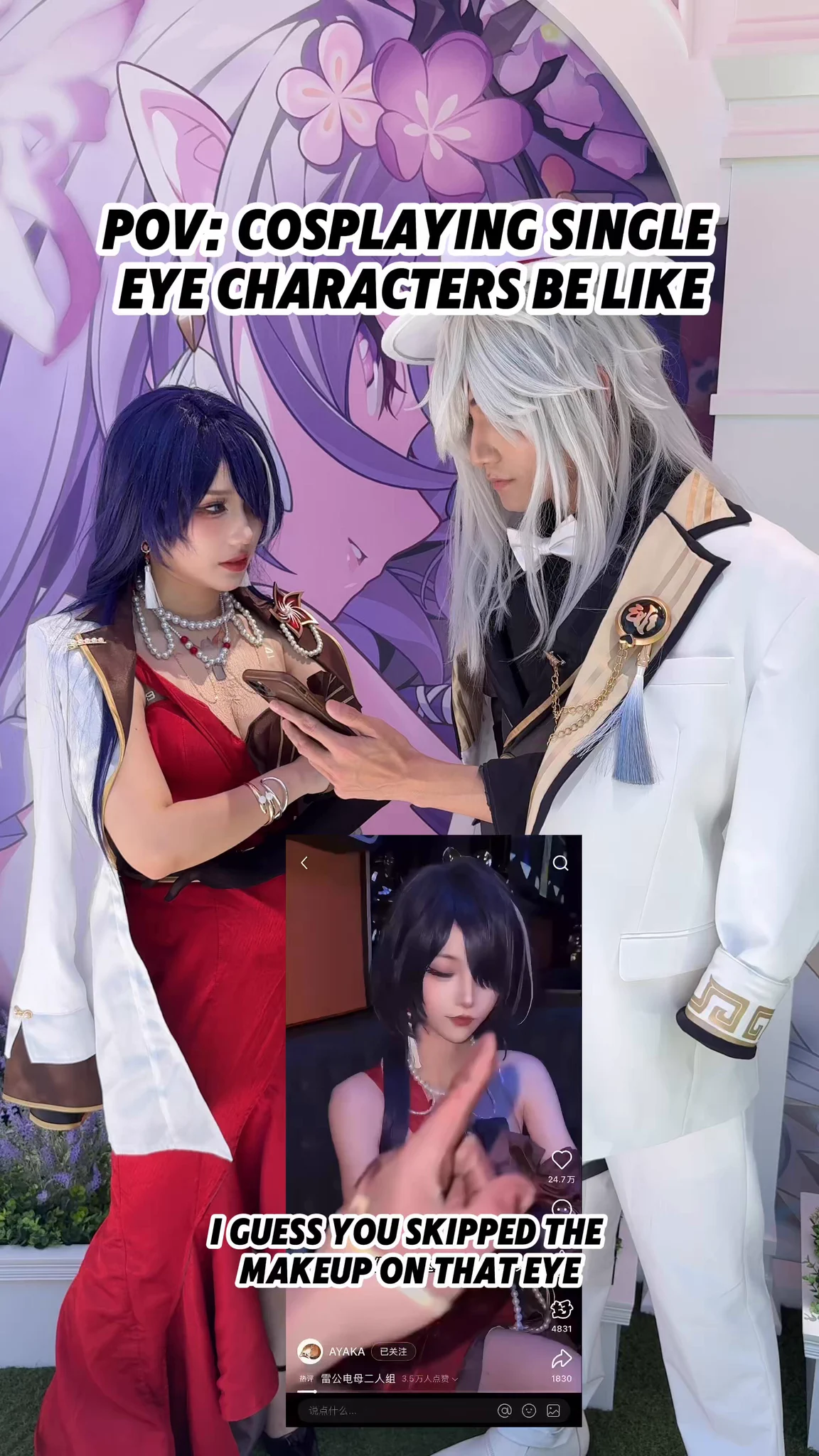 Cosplaying single eye characters be like…👁️👄❓#HonkaiStarRail #HSR2Year #HSRWatchParty #cosplay #acheron #jingyuan #HSRcosplay https://t.co/DrXccKLWoq