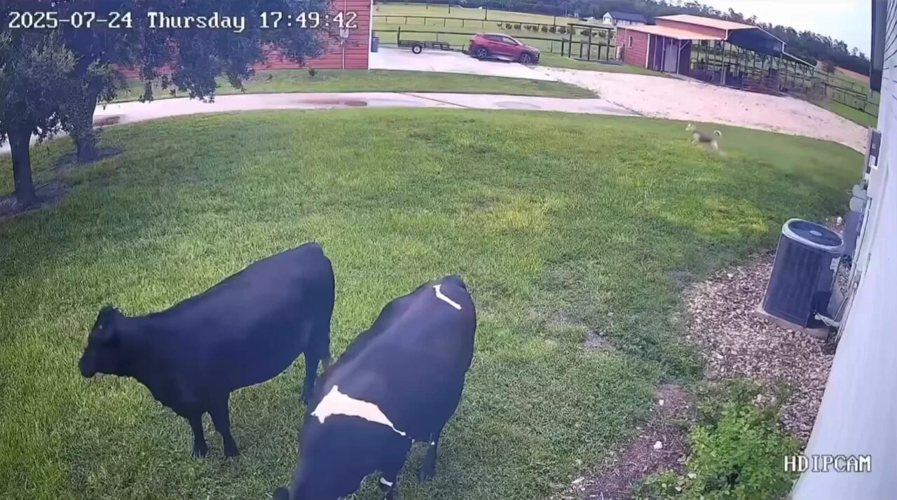 Two cows saw the owner coming home from work, jumped over to greet the owner, just like an oversized dog 🥺
https://t.co/WC10WnQFLI