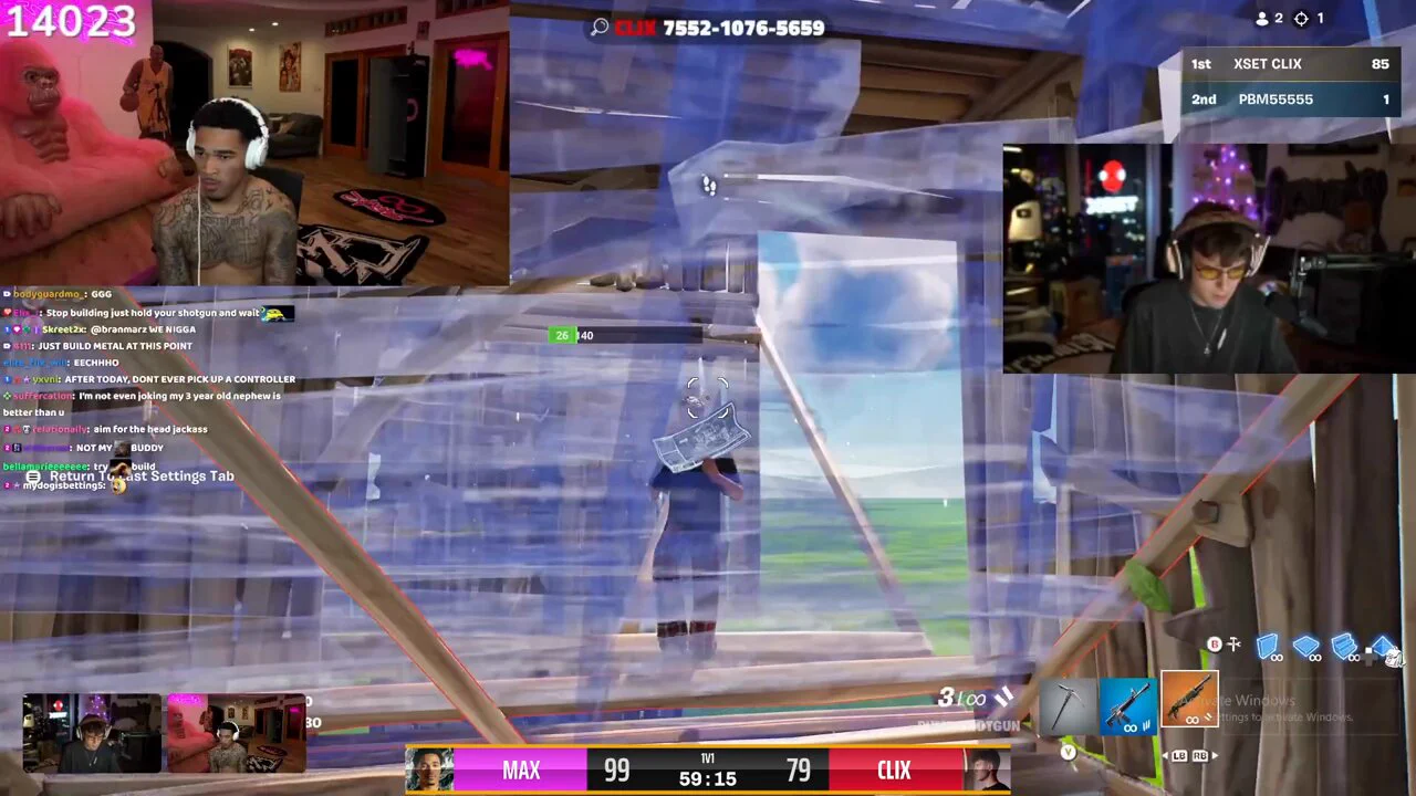 PLAQUEBOYMAX BROKE HIS SETUP AFTER BEATING CLIX IN A 99 KILL LEAD 1V1 ON FORTNITE 😂https://t.co/buG8wDSQBg