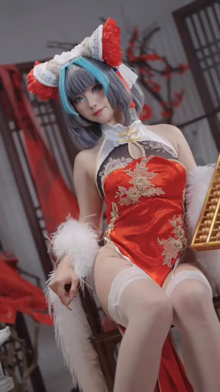 柴郡祝你新春快乐，喵～柴郡新春おめでとう、ニャー～#アズールレーン #碧蓝航线#柴郡 #旗袍 #猫猫 https://t.co/6FzCzH5Bln