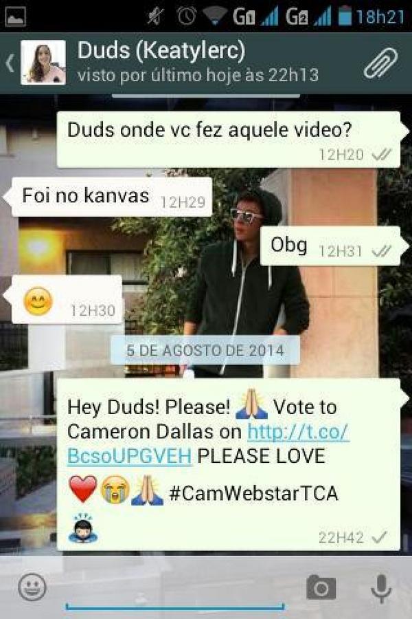 #webcast vote for @camerondallas @camerondallas @camerondallas plz💕🙏he needs it so ya vote for him #TCAs2014 http://t.co/RrUxWUWuQn