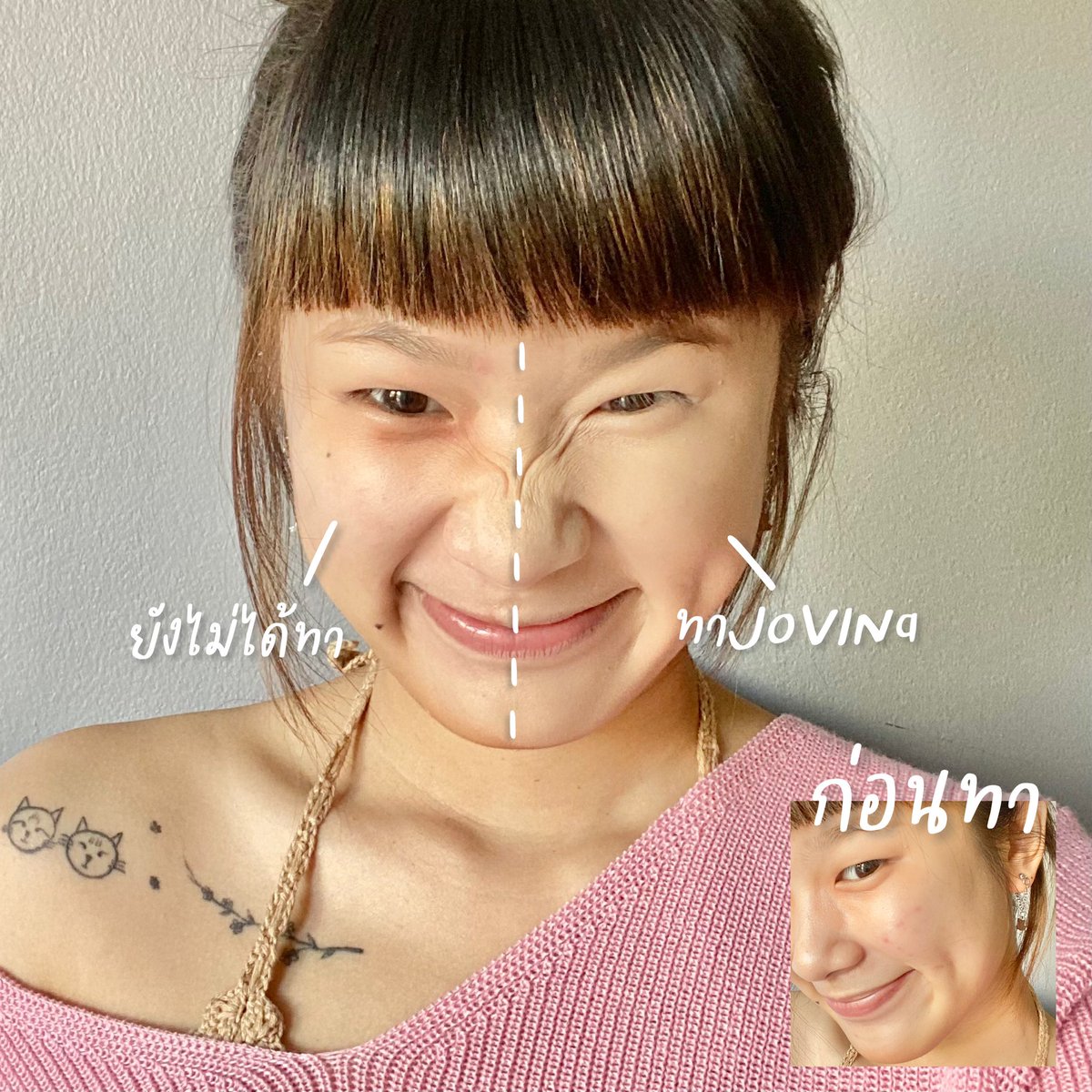 ได้มาแล้วกับคุชชั่น #jovina จ่ายเอง ใช้เอง ส่วนตัวปกปิดปานกลาง ต้องบำรุงดีๆเลย ไม่งั้นจะกองบนหน้า เนื้อสัมผัสโอเคดี พัฟโอเคดี สีก็เข้ากับคนผิวเหลืองดีมาก เราใช้เบอร์03 ไม่วอก ไม่ลอย โดยรวมประทับใจ แต่อยากให้จัดการเรื่องขนส่งนิสนุง 🥲 #รีวิว #รีวิวคุชชั่น https://t.co/u5cmyyG37M