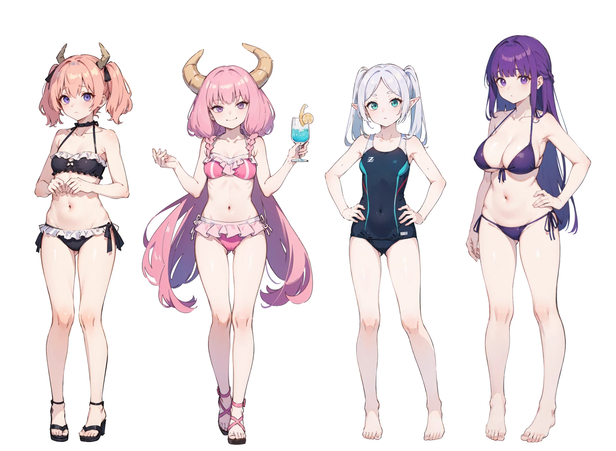 葬送のフリーレン: グラナト伯爵とガールズ水着コレクションVol. 1ごめんなさいごめんなさいごめんさい。〇〇のことが大大大大大好きな100人の彼女みたいになりました。伯爵いないのも置いときます。あと、ちゃんと太らせたフェルンも置いときます。#フリーレン https://t.co/X4WiOvZhLQ