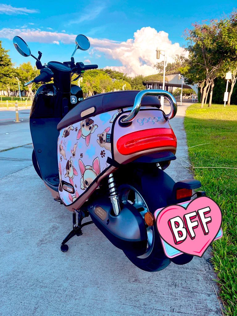 來當個車模哈哈😄先說這台車外型真的蠻美，再來它最吸引我的功能就是倒車鍵，每次我在斜坡要往後退真的會退到歪腰，但有這台確實減輕很多負擔，另外不用插鑰匙這點也是不錯，因為我偶爾會忘了拔就走了，手機也能開鎖喲！對了有apple watch的也能解鎖，超棒的，不知道有沒有及格，歡迎Gogoro 找我代言 https://t.co/4m5MZINwFl