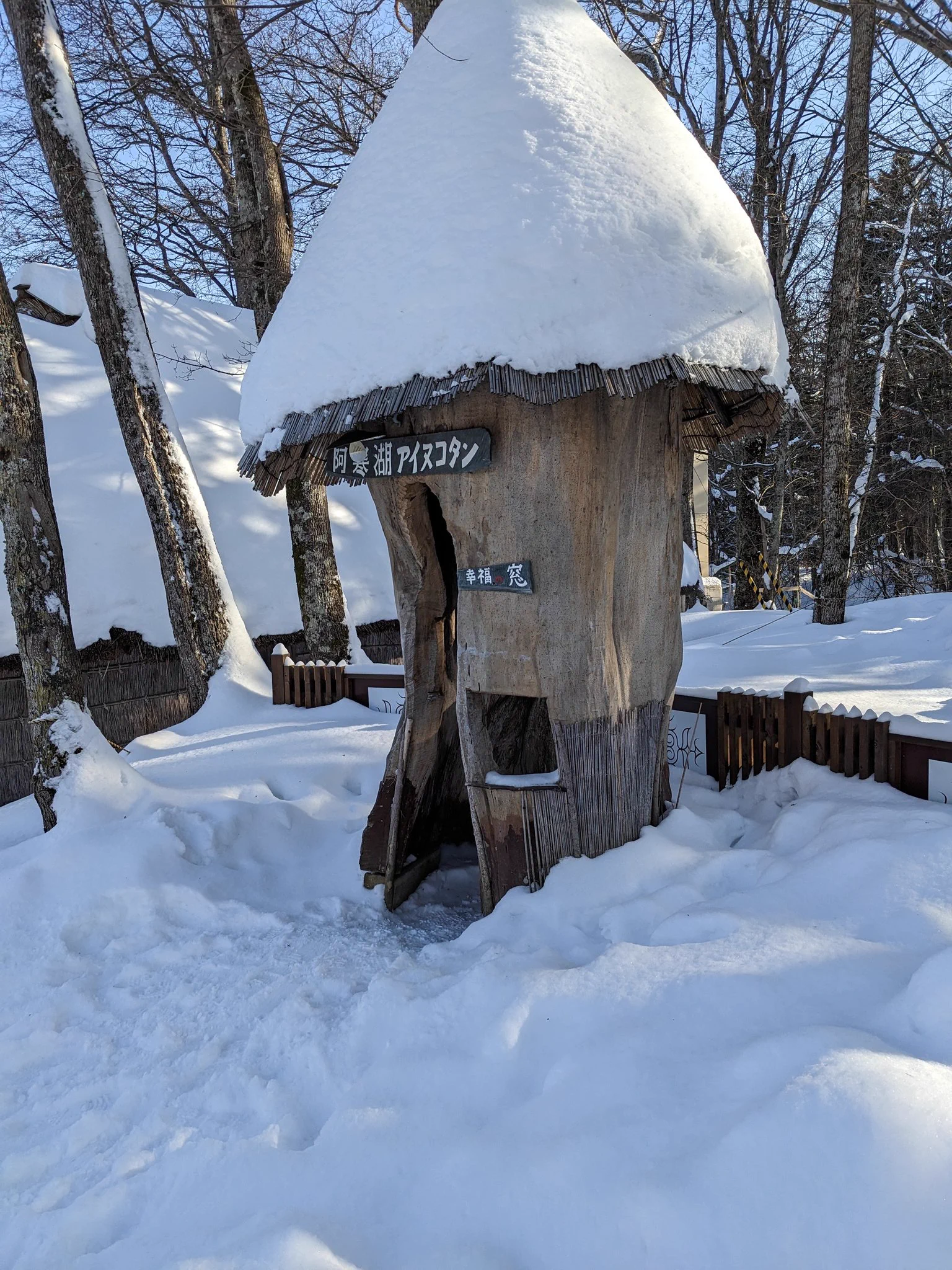 參加了阿伊努的文化體驗行程，在雪地的樹林裏走來走去的 https://t.co/eO9edo7MgS