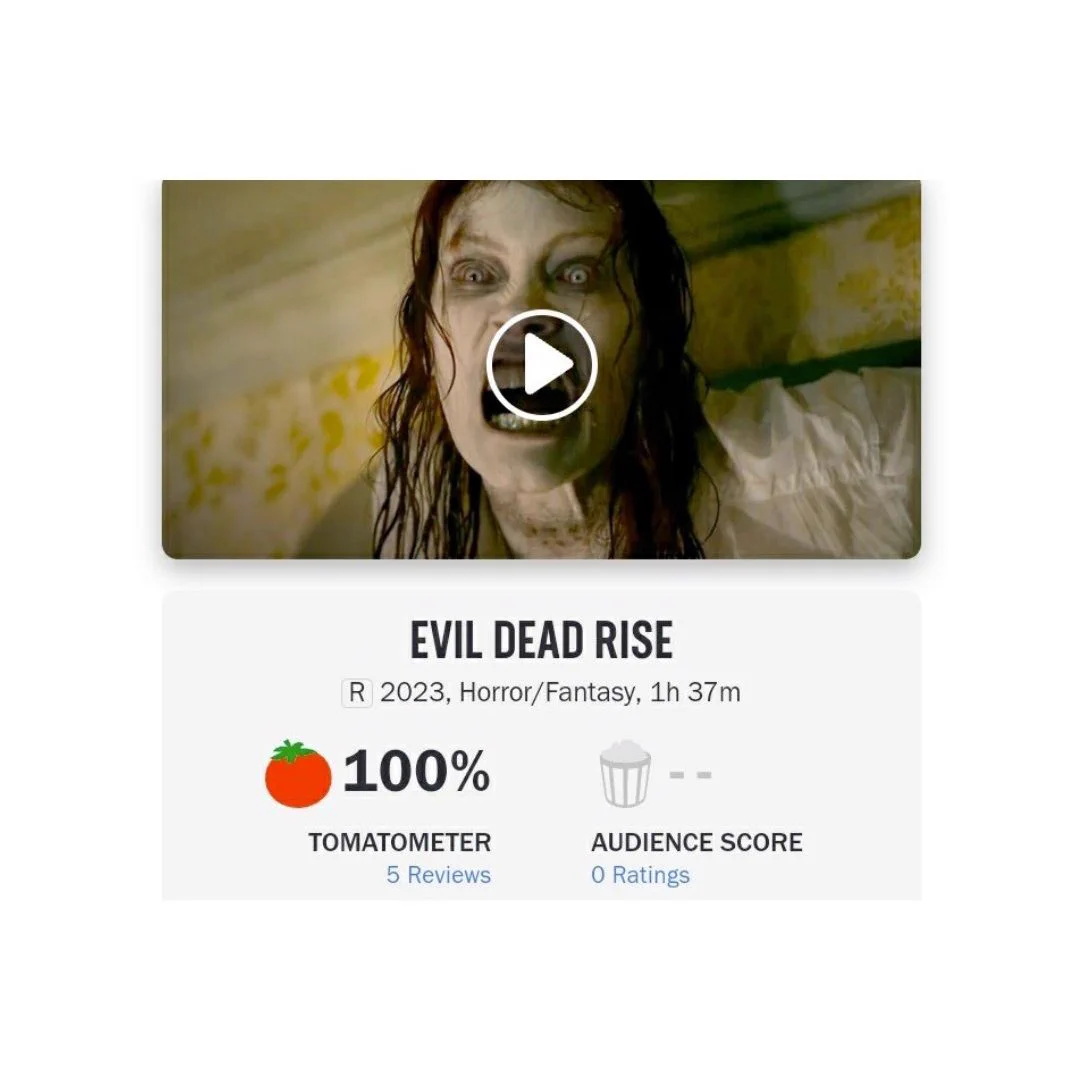 🚨FILMES: “Evil Dead Rise” debutou com uma nota em 100% no Rotten Tomatoes. https://t.co/LxT5XopHGF