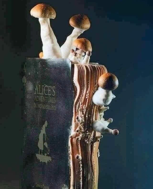 Water damaged copy of “Alice's Adventures In Wonderland” which grew fungi.⁠ ⁠(Photo by Igor Siwanowicz).⁠ 🍄 https://t.co/NnLXp7dN9M
