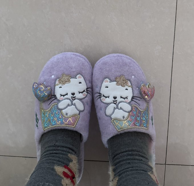 某k给我买的儿童拖鞋。猫鱼公主 https://t.co/ipDVqtrUMc