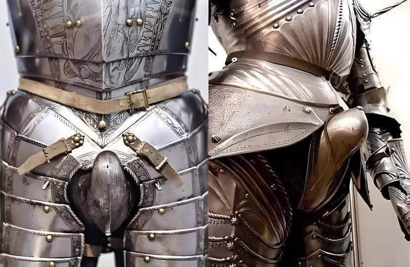 King Henry VIII’s suit of armor is a striking example of Renaissance craftsmanship, but it’s perhaps best known for one eye-catching feature: its exaggerated codpiece. Far more than just functional, this prominent addition was a bold statement of masculinity, power, and virility. In an era where image was everything, the codpiece served as a symbol of the king’s strength and dynastic ambitions.

Crafted from steel and often ornately decorated, it reflected both the fashion of the time and Henry’s desire to project an imposing persona. This iconic armor remains a fascinating artifact, offering insight into the intersection of politics, fashion, and propaganda in Tudor England. Ultimately, it stands as a powerful reminder of how rulers used even their attire to shape their legacy.

 #drthehistories