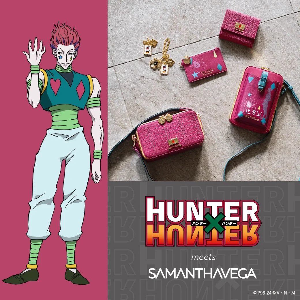 .／TVアニメ『HUNTER × HUNTER』×SAMANTHAVEGAコラボコレクションが登場❕＼1/19 (金)〜サマンサベガ池袋パルコ店 &amp; 公式オンラインショップにて先行販売&amp;先行予約スタート！「#ヒソカ」のコスチュームをイメージしたカラーリングとモチーフを落とし込んだ全6アイテム🩷#ハンターハンター https://t.co/8puZPlqAwz