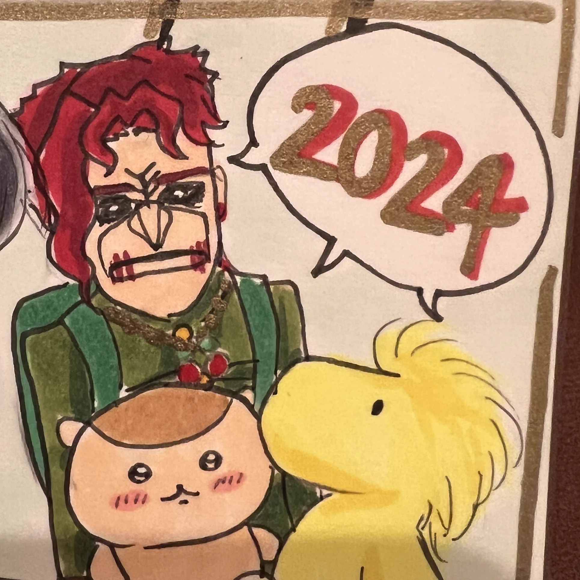 しずなさんからの年賀状嬉しすぎた😂いつも一緒に遊んでくれるしずなさんのくりまんじゅう先輩もいてかわいい😂✨それにしてもノリくんそっくりすぎる😎 https://t.co/6lLRpWzlFP