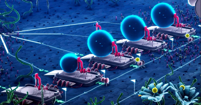 🐜 New automation game!Control a colony of robotic ants. Create pathways to make it efficient, feed your queen and develop the colony!Play the DEMO &amp; Wishlist Microtopia 👇 https://t.co/YJJmZ7Nh11 https://t.co/o3X2NZyBE3