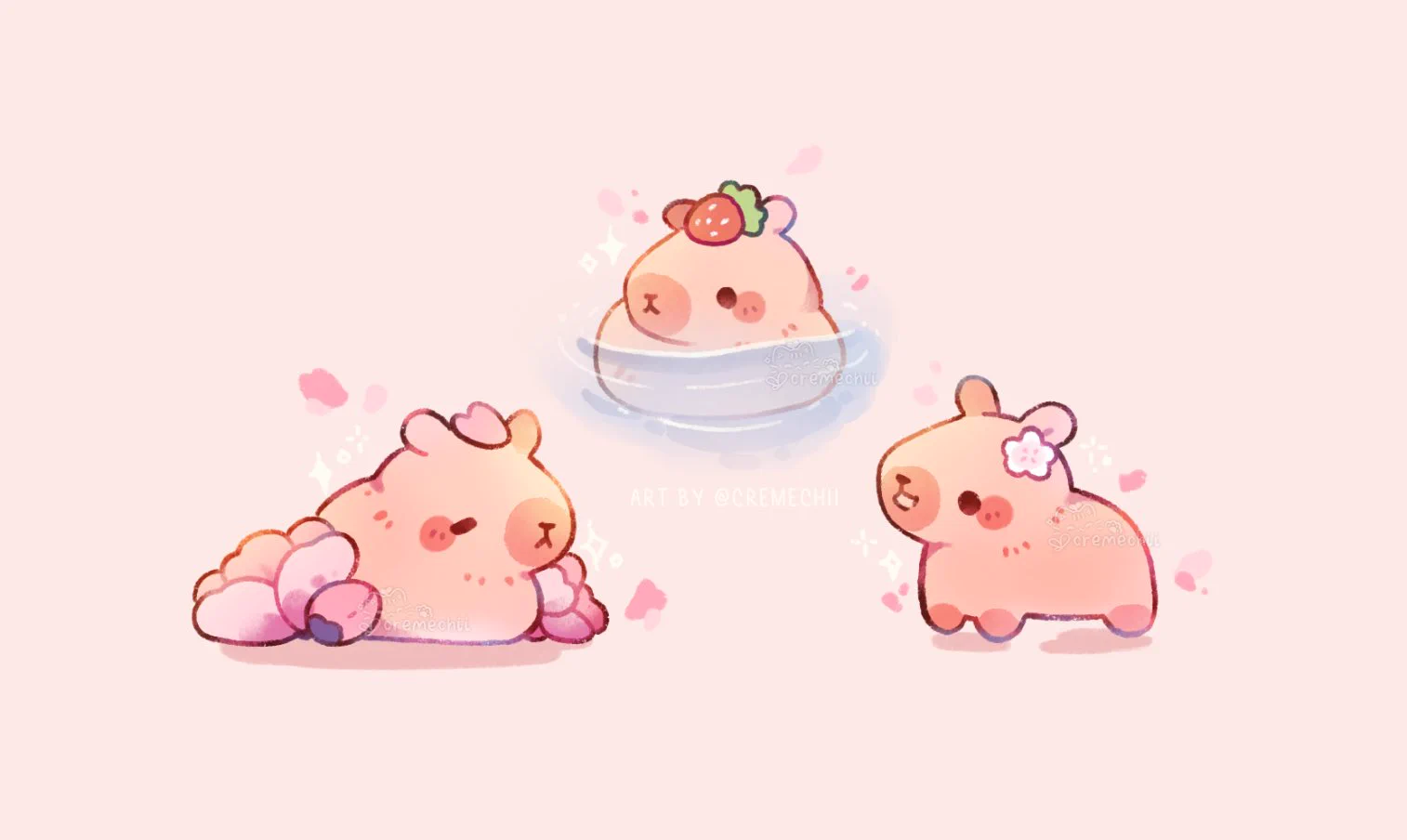 Spring Capybara’s anyone? 🌸🍓 https://t.co/QIgGbYVTAm