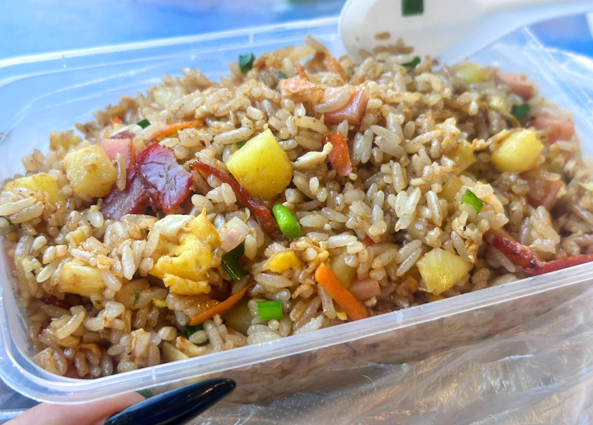 今晚吃菠萝烧腊炒饭，明明料很独特但是味道竟然一般般，和普通蛋炒饭完全没有区别，被我踢出以后考虑范围内了，差评 https://t.co/1tasON0aI2