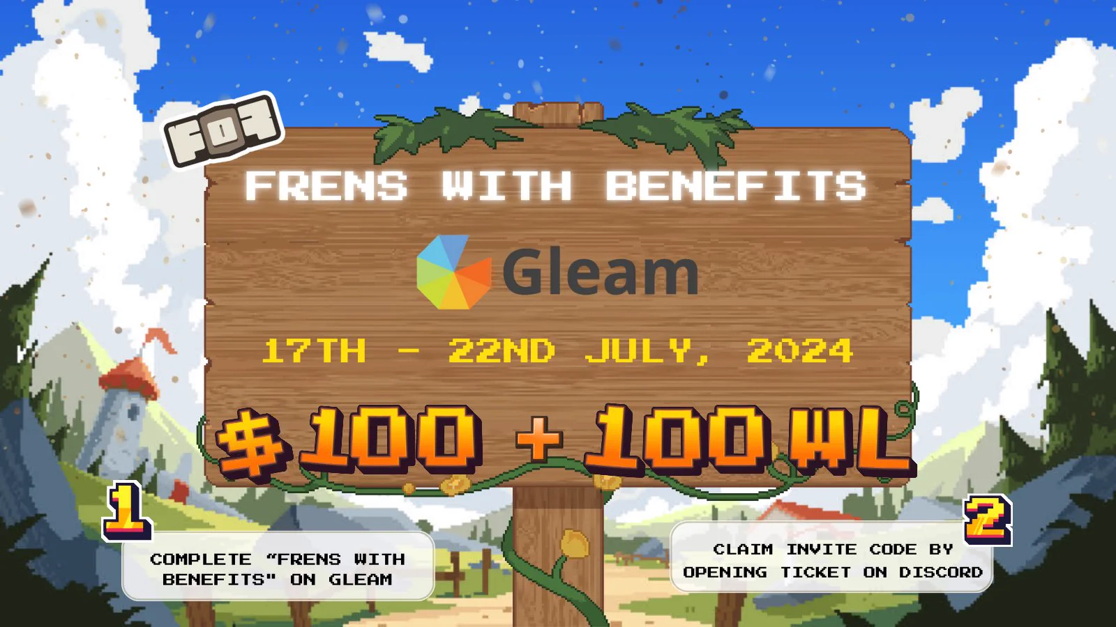 New “Frens With Benefits” just dropped on @gleamapp  and called out for Frens to jump in!  

Conquer the quest and be ready on our Discord for the winner announcement 🎊
👉https://t.co/mlIS50Bh9O

Best Treats always save for Early Frens, so don't miss it out! 🫰