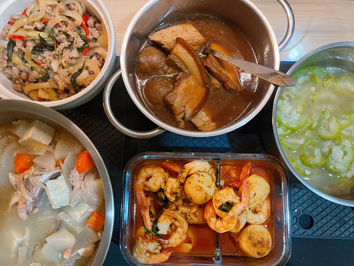 當你一直吵著要去朋友家吃飯..

🎉莫大廚👨🏻‍🍳蹭飯搭伙群首次開張
@Just_Maul519 
打拋豬、家常滷肉、蝦米絲瓜、鮭魚味噌湯_(꒪ཀ꒪」∠)_
還有AWT 招牌大蒜蝦+干貝🦐

璐娜家@sibylxluna 很可怕欸
進去肚子真的會大一圈出來…😵‍💫 https://t.co/xEP8En1qPa