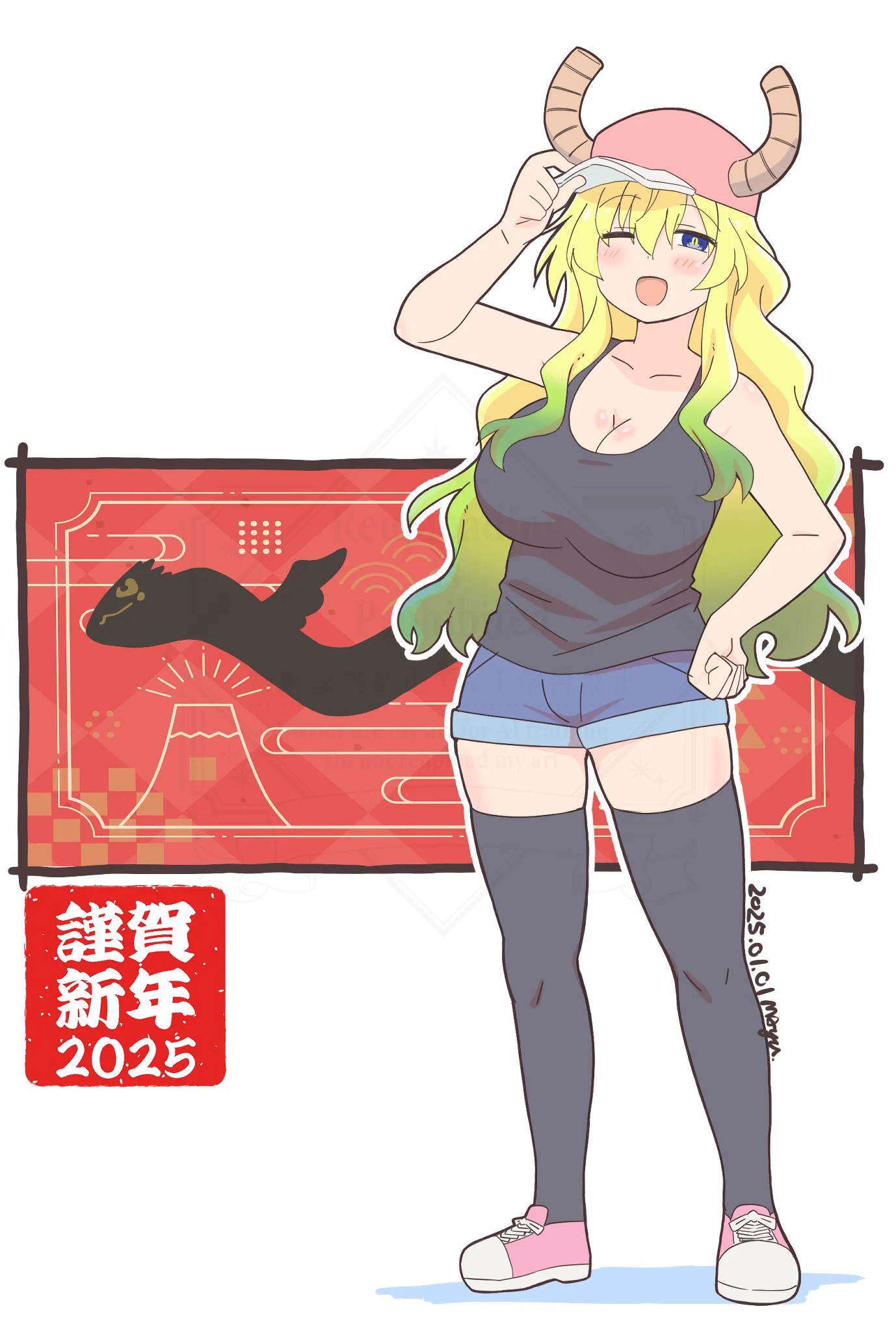 改めてあけましておめでとうございます！巳年って事で羽の生えた蛇のルコアさん（髪のグラデが抜けてたので上げ直し） https://t.co/O3uOxO3oJf