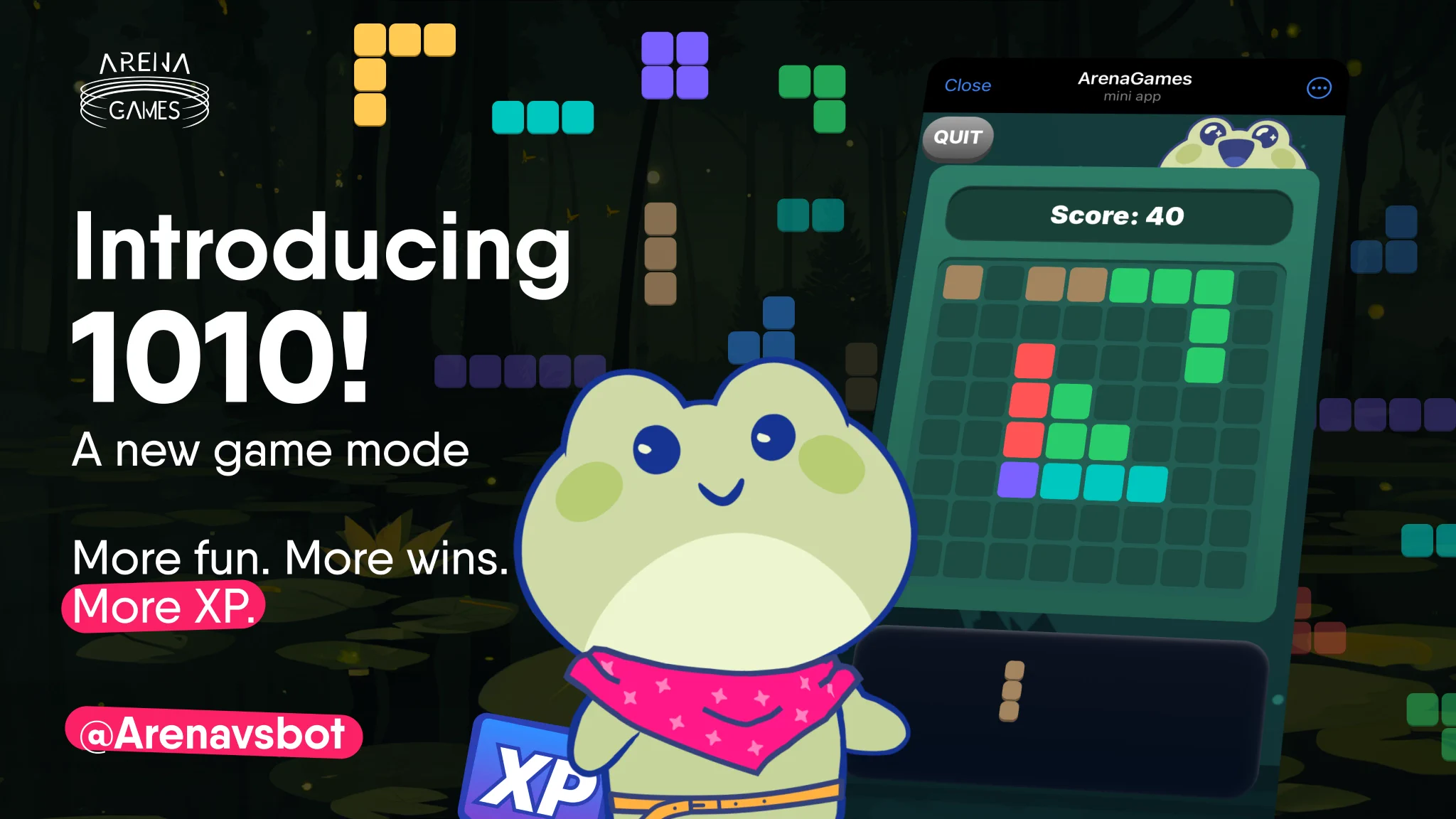 1010 is here!👾🔥Try the new game mode in our Telegram mini-app. More fun, more XP &amp; more ways to climb the leaderboard!🏆Continue stacking your XP now with 1010! in Frog Jump Game💰LvL 5 Gem opens soon...🔜 https://t.co/tTBWjqoWrQ