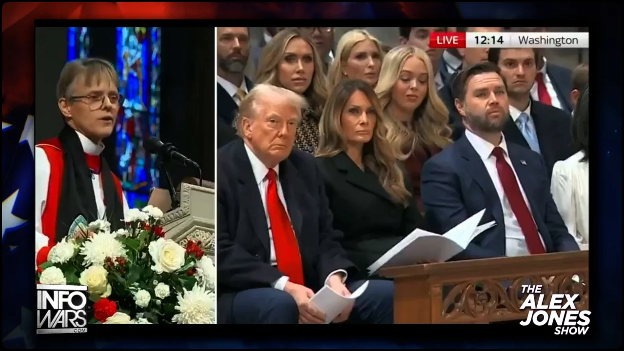 BREAKING VIDEO: Trump &amp; Vance Look On In Disbelief As A Wokist Cult Leader Hijacks Church Service At The National Cathedral With A Disgusting Defense Of Child Mutilation &amp; Replacement Migration» WATCH/SHARE THE LIVE X STREAM HERE:https://t.co/lRa0L2xxy3 https://t.co/sDYgjkxogH