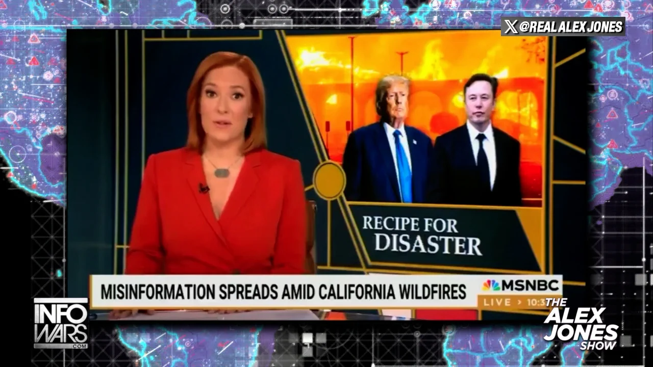 BREAKING: Watch A Hysterical Jen Psaki Attack Trump, Elon Musk, &amp; Alex Jones For Exposing The Democratic Party's Sabotage Of California's Firefighting Infrastructure» WATCH/SHARE THE LIVE X STREAM HERE:https://t.co/O9k4zzjgzU https://t.co/X9Hn87jZZK