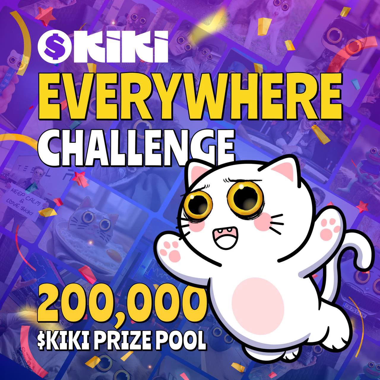 🚨$KIKI EVERYWHERE CHALLENGE 🚨😱TOTAL OF 200,000 $KIKI TO BE GIVEN AWAY!😱How to use $KIKI eyes:📸✨ Snap a pic of anything you want👉 Visit https://t.co/5QVckHljom &amp; upload your photo.🎨 Adjust the KIKI Eyes to fit perfectly.💾 Save your masterpiece, share it on socials https://t.co/IN049sLjMx
