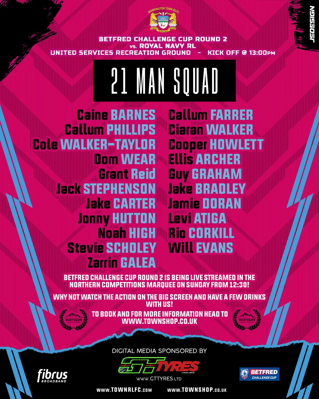 Squad news is in!@jontygorley has named his 2️⃣1️⃣ for Sunday's clash with @RoyalNavyRL https://t.co/2rQYujYKnd