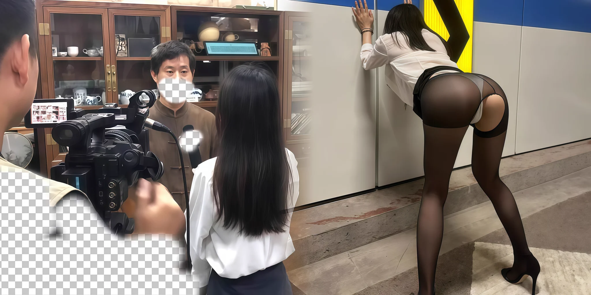 台里的摄影师大叔每次都跟在我的后面，尽心尽力的帮我拍摄。那这次必须让他加加班，他都没想到之前还一本正经的记者，居然穿着开裆黑丝让他拍照…感觉拍的时候下面都湿了… 有没有想偶遇一下的，可以合影可以摸摸…点赞私信滴滴，距离近的给定位～ https://t.co/op9xWfoIXa
