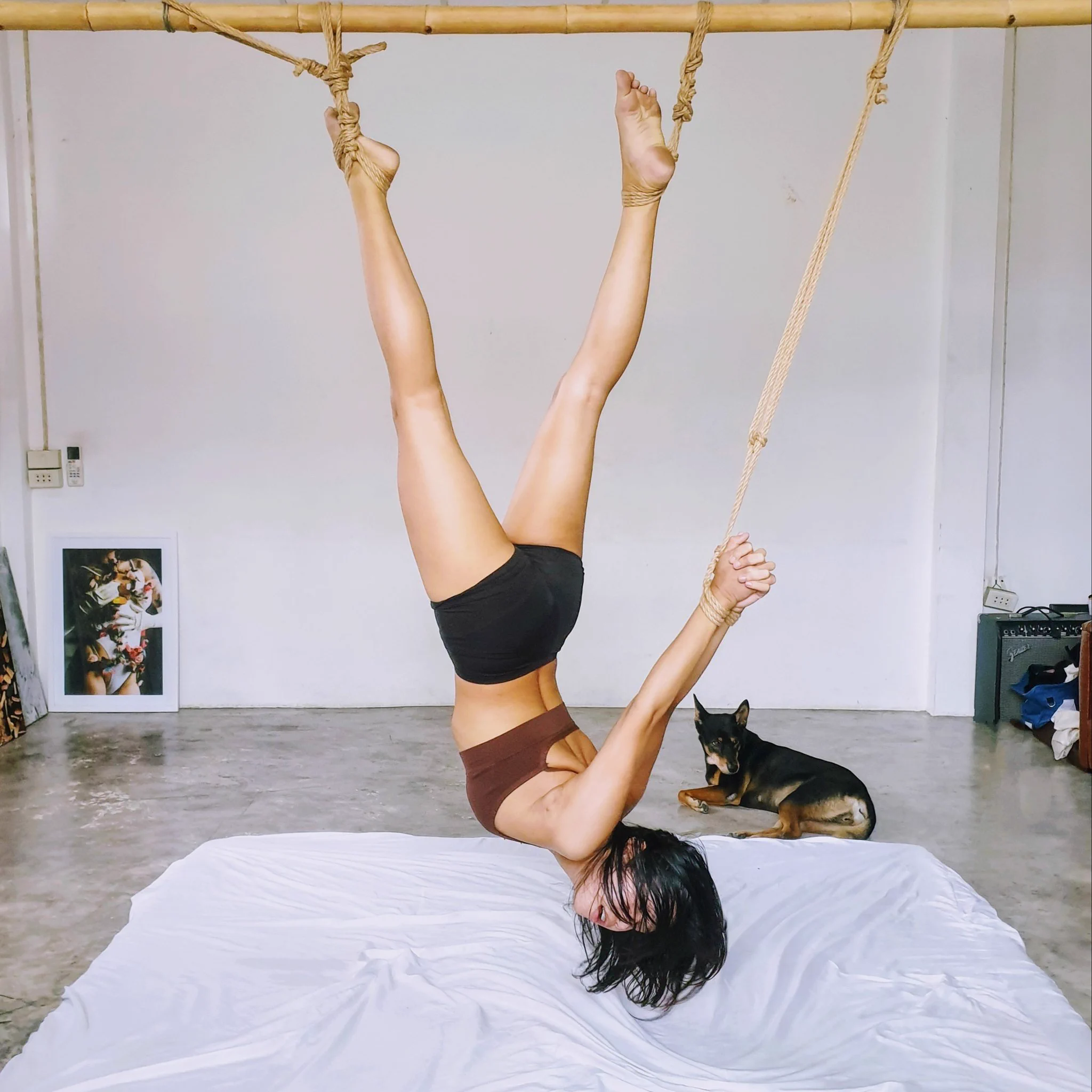 "Ankle suspension."Private session with @kumiko_aom 🐱 &amp; Charlotte 🐶Rope &amp; 📸 by @Unnamedminorxxxจองคิวมัดติดต่อได้ทาง inbox ค่ะ https://t.co/FzftPSCg22