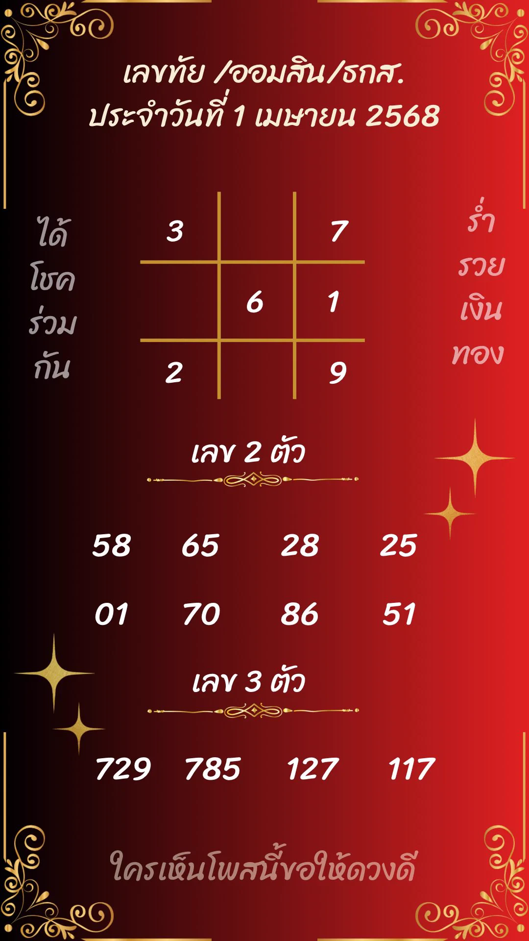 🇹🇭 เลขรัฐบาล งวดวันที่ 1 เม.ย 68 🇹🇭เห็นโพยนี้ อย่าลืมซื้อ 3 ตัวหน้ากับ 3ตัวท้ายด้วยนะคะ ย้ายที่เล่น ถูกหวยแน่นอน ฟันธง ‼️เน้นเลข 2 ตัว : 26,17,31,09,69,36เน้นเลข 3 ตัว : 698,036,117,312,825🩵สมัครเล่นลิงค์นี้ ถูกหวยแน่นอน : https://t.co/WeSyNICzj8🩷เข้ากลุ่ม : https://t.co/3kCxE88FPBเข้าให้มีดวงสัมพันธ์ รับโชคก้อนใหญ่กันนะคะ