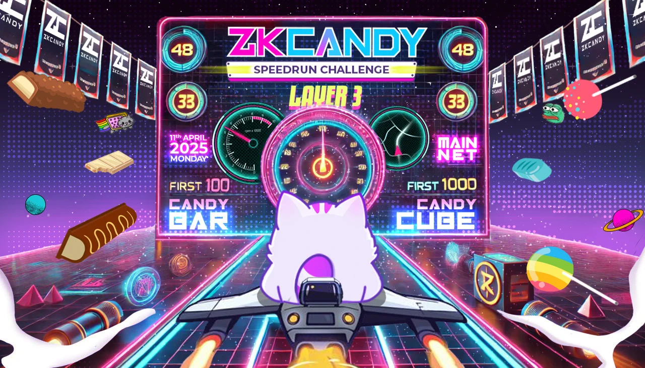 Introducing the ZKcandy Speedrun Challenge 🔥Race to finish the quests on Layer3 and lock in your spot!🔗: https://t.co/PLVCDgeL7R• First 100 = exclusive Candy Bar NFT• Next 1,000 = limited Candy Cube NFT (total 1,100)These NFTs could just be keys to something sweeter.. 👀