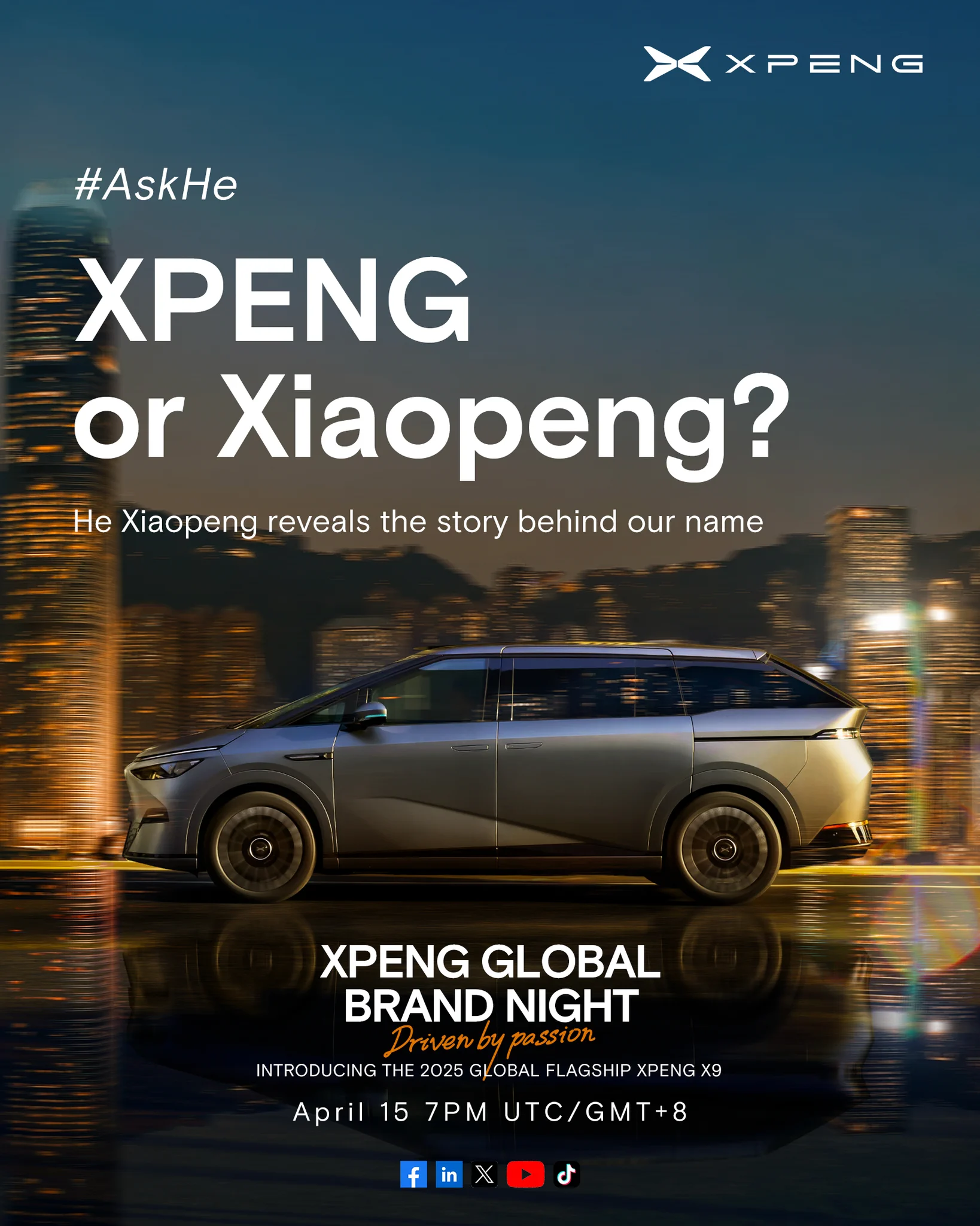 Great questions! I've seen the curiosity from XPENG friends around the world — and I'll be answering them live at our Global Brand Night in Hong Kong.#AskHe #Drivenbypassion https://t.co/OYpKI6F7zU
