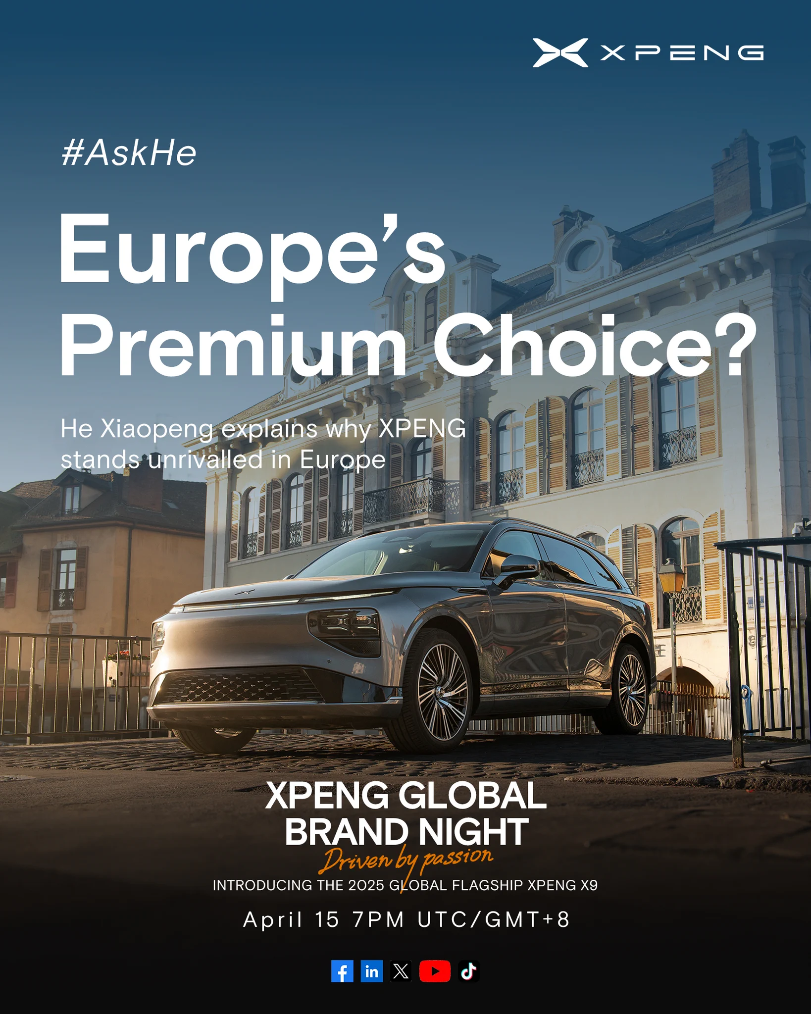 Great questions! I've seen the curiosity from XPENG friends around the world — and I'll be answering them live at our Global Brand Night in Hong Kong.#AskHe #Drivenbypassion https://t.co/OYpKI6F7zU