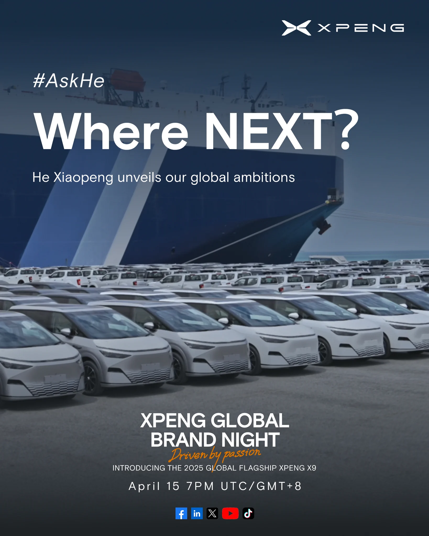 Great questions! I've seen the curiosity from XPENG friends around the world — and I'll be answering them live at our Global Brand Night in Hong Kong.#AskHe #Drivenbypassion https://t.co/OYpKI6F7zU