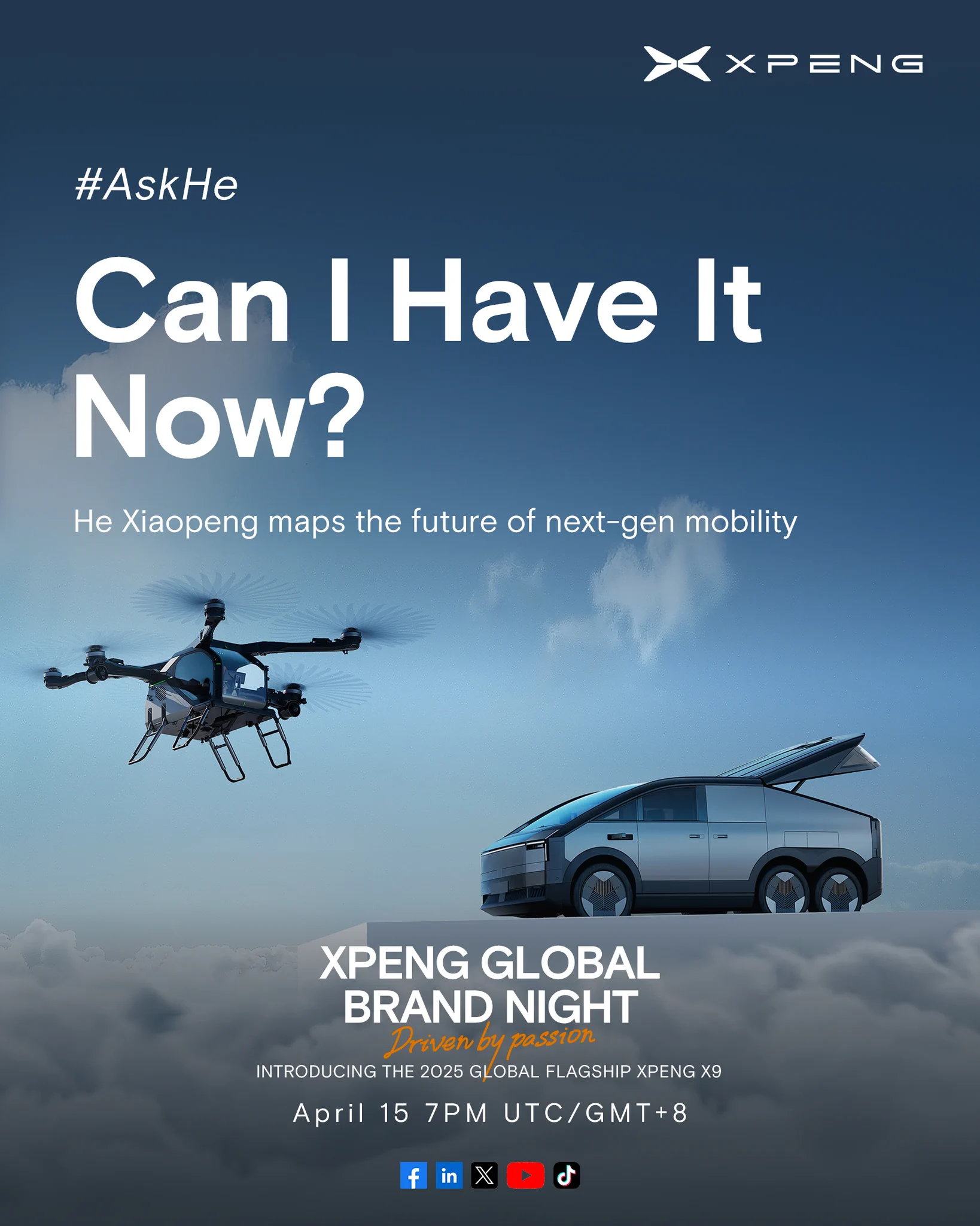 Got a lot of messages from our European XPENG fans lately: "When is the X9 coming to Europe?"; "Will XPENG's Turing AI go global?"...Two days to go. Let's talk on April 15th!#XPENG #Drivenbypassion https://t.co/bUR6CwyyLa