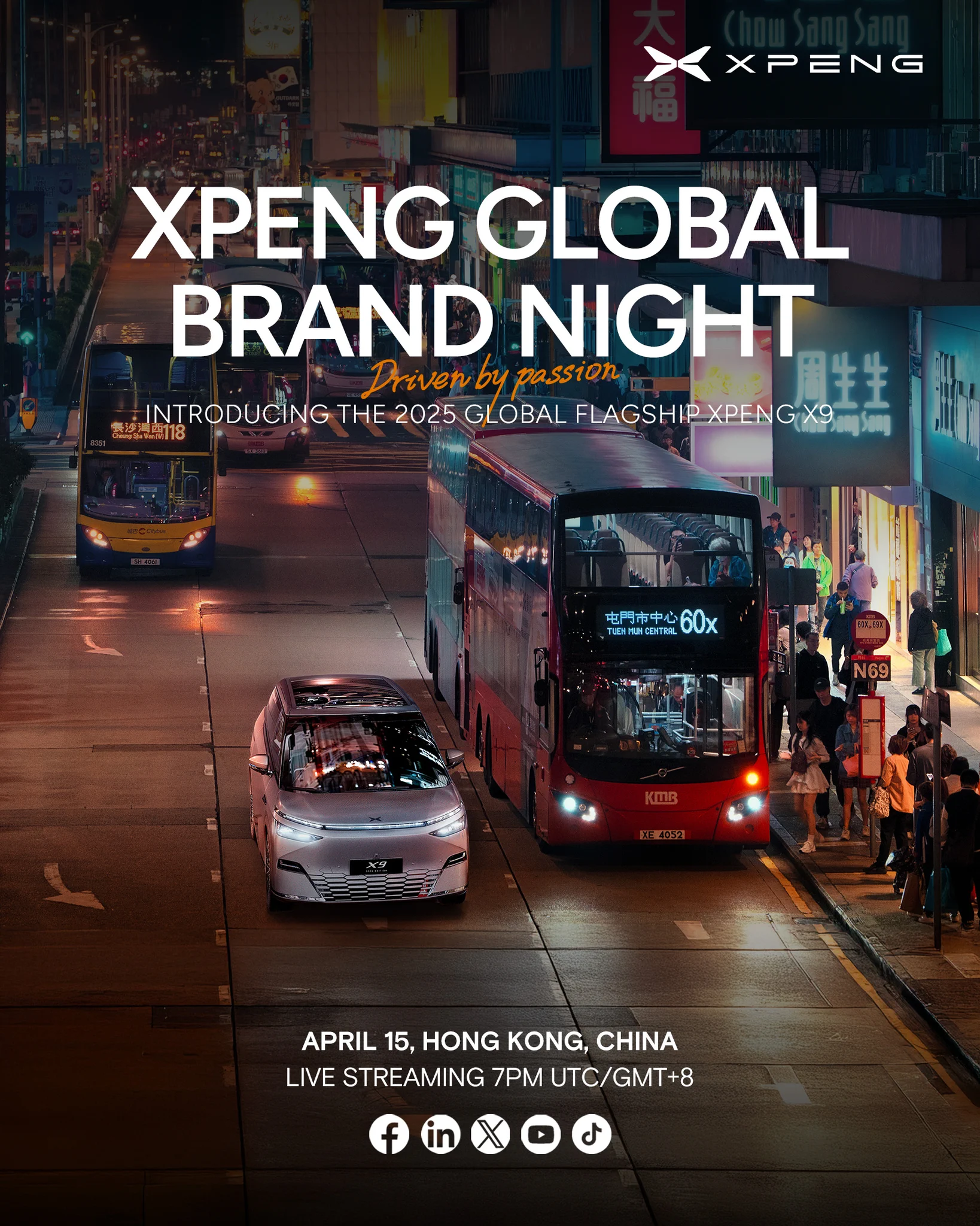 Seeing the 2025 XPENG X9 cruising through the streets of Hong Kong is such an inspiring moment. They just fit right in the city's vibe. I'm so excited to share more stories with you tomorrow at XPENG Global Brand Night!#XPENG #Drivenbypassion https://t.co/PfPhVEeXOJ