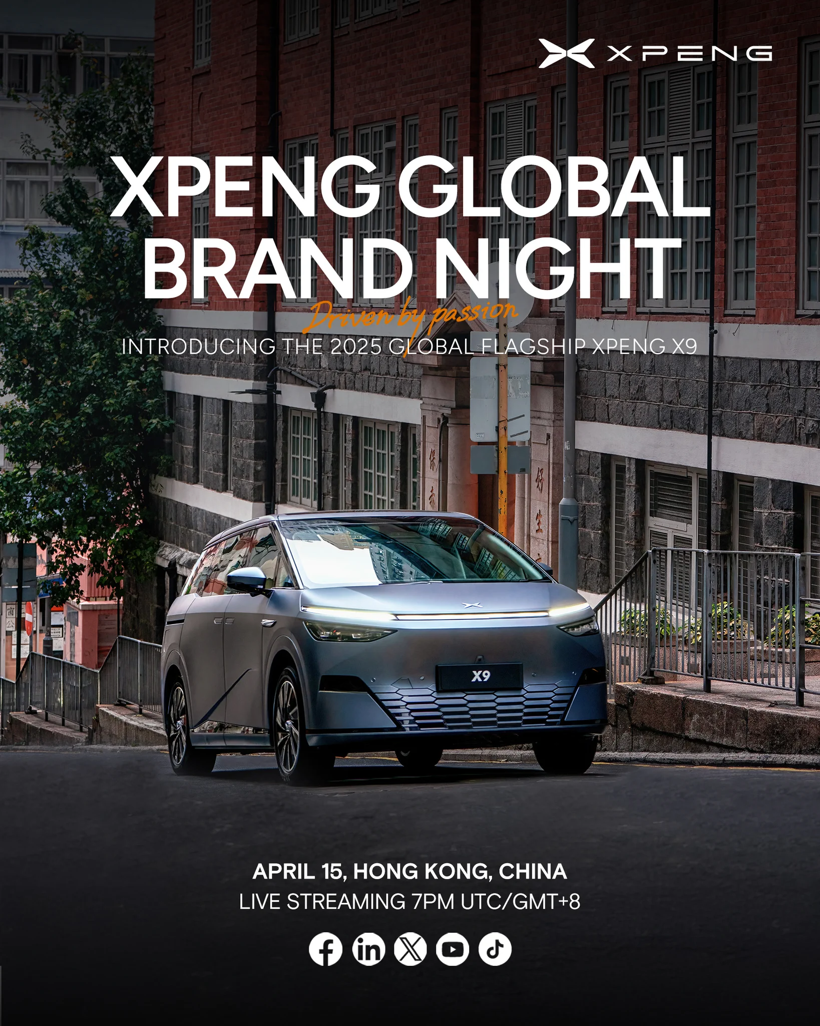 Seeing the 2025 XPENG X9 cruising through the streets of Hong Kong is such an inspiring moment. They just fit right in the city's vibe. I'm so excited to share more stories with you tomorrow at XPENG Global Brand Night!#XPENG #Drivenbypassion https://t.co/PfPhVEeXOJ
