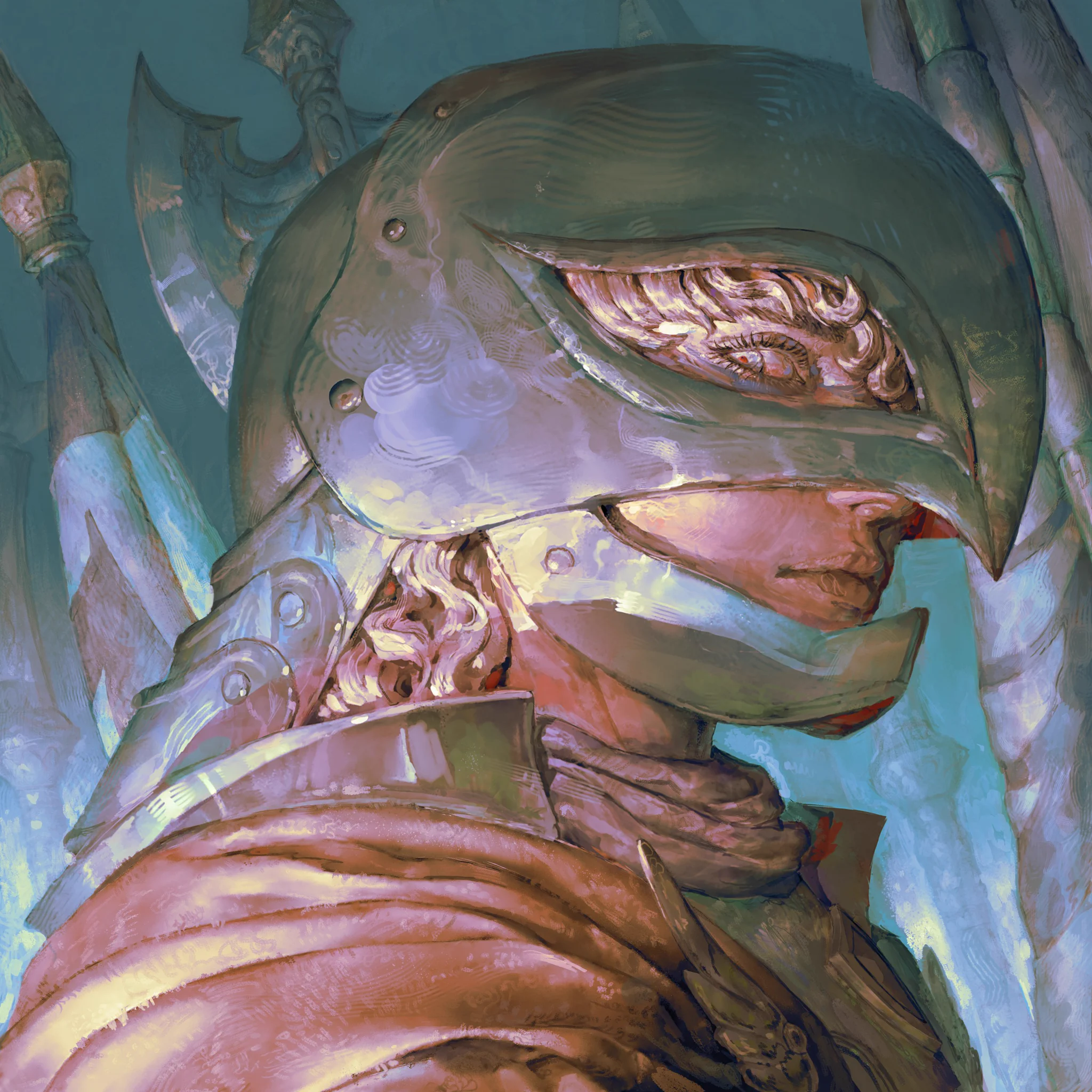 I made a portrait of Griffith from Berserk! He's judging you. #Berserk #Griffith Also, hire me for your studio. I like to paint lotsa stuff https://t.co/aSOuufDvNS