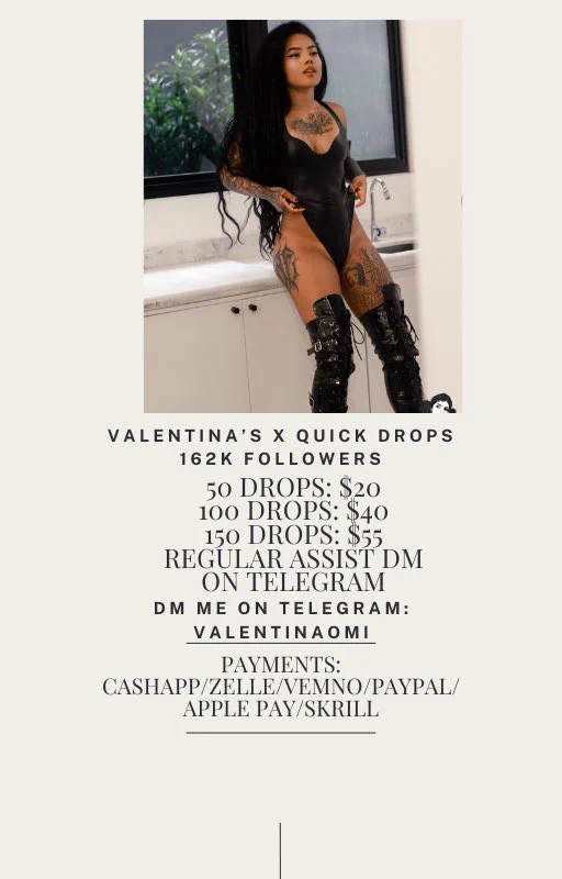 quick drops and regular assist prices dm me on telegram: valentinaomi ❤️‍🔥❤️‍🔥 https://t.co/BC6PQ7qdpj