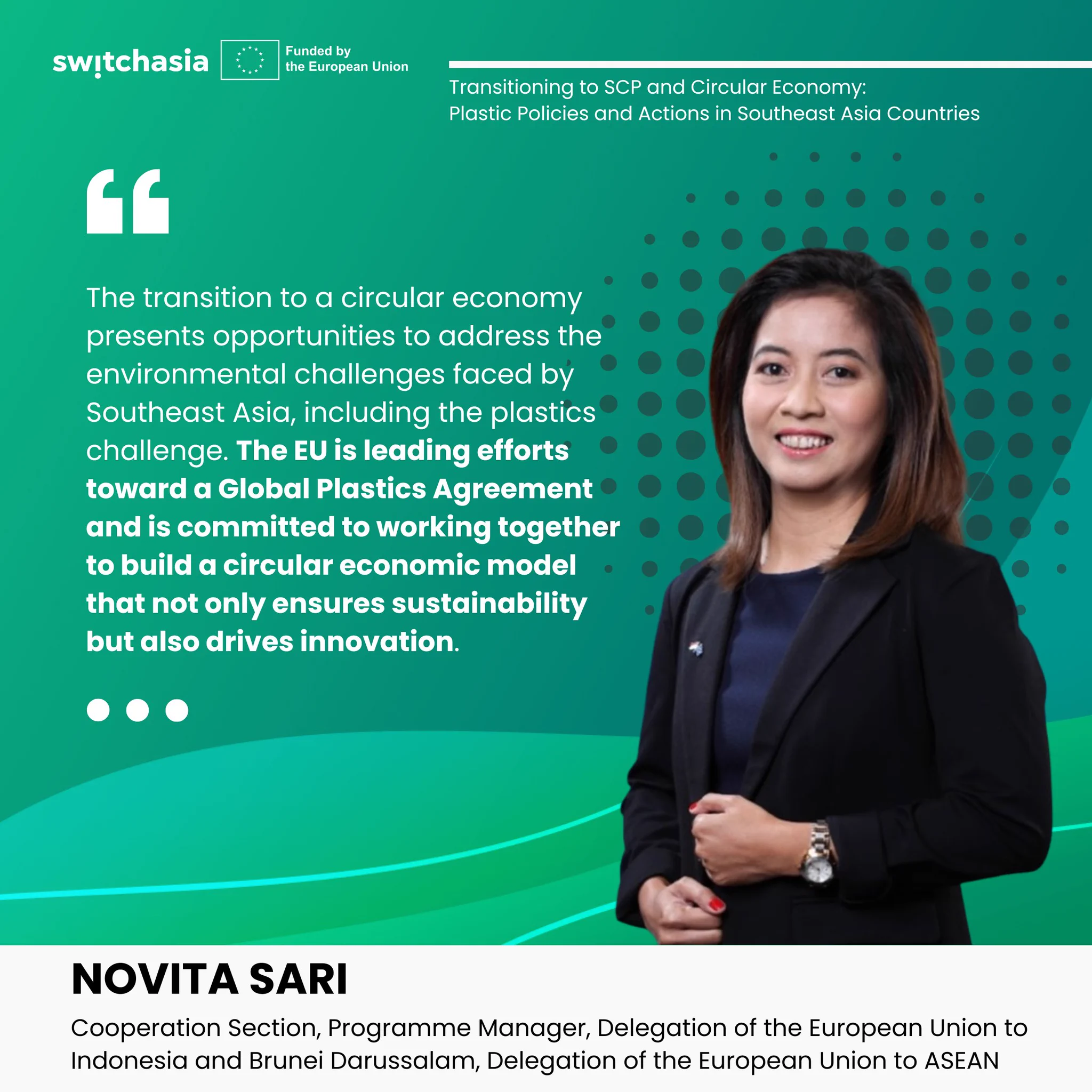 📢 Happening now: In Southeast Asia, urgent action is needed to transition to a circular plastics economy, given the region’s major role in global plastic waste and marine pollution. 🎯 A coordinated approach linking regulation, markets, and innovation is 🔑 key to build a resilient, sustainable plastics economy tailored to the region's challenges and opportunities. @switchasia @EU_Partnerships @EUinCambodia @uni_eropa @euinlaos @EUinMalaysia @EUinthePH @EUinThailand @EUDelegationVN @EUASEAN @EUEnvironment @UNEP @UNEP_AsiaPac @adelphi_berlin @WWFThailand @sujiseam
