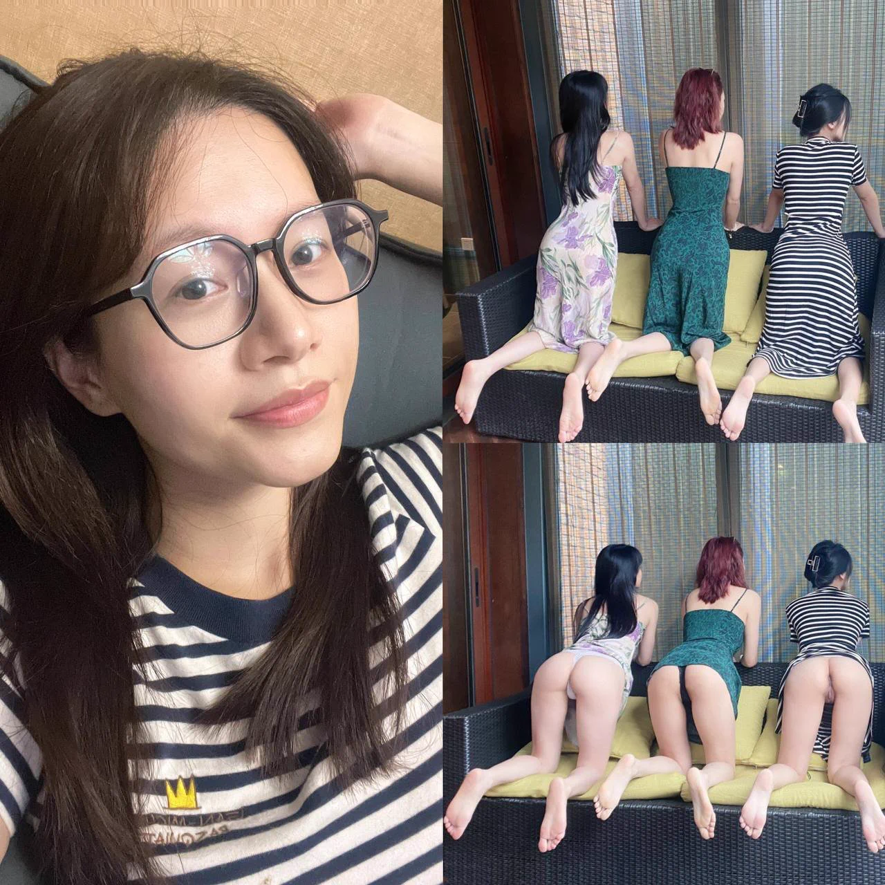 很庆幸到了这个年纪还有一群玩得来的闺蜜，可以一起疯一起闹～下了班就去了她们那，特地拿支架拍了张照，记录一下我们还有魅力的屁股和身材，好像就我是没穿内裤的…最近喜欢打麻将，三缺一了哈哈，有人报名不～要“技术”好的哦… https://t.co/fcNHYgN7CV