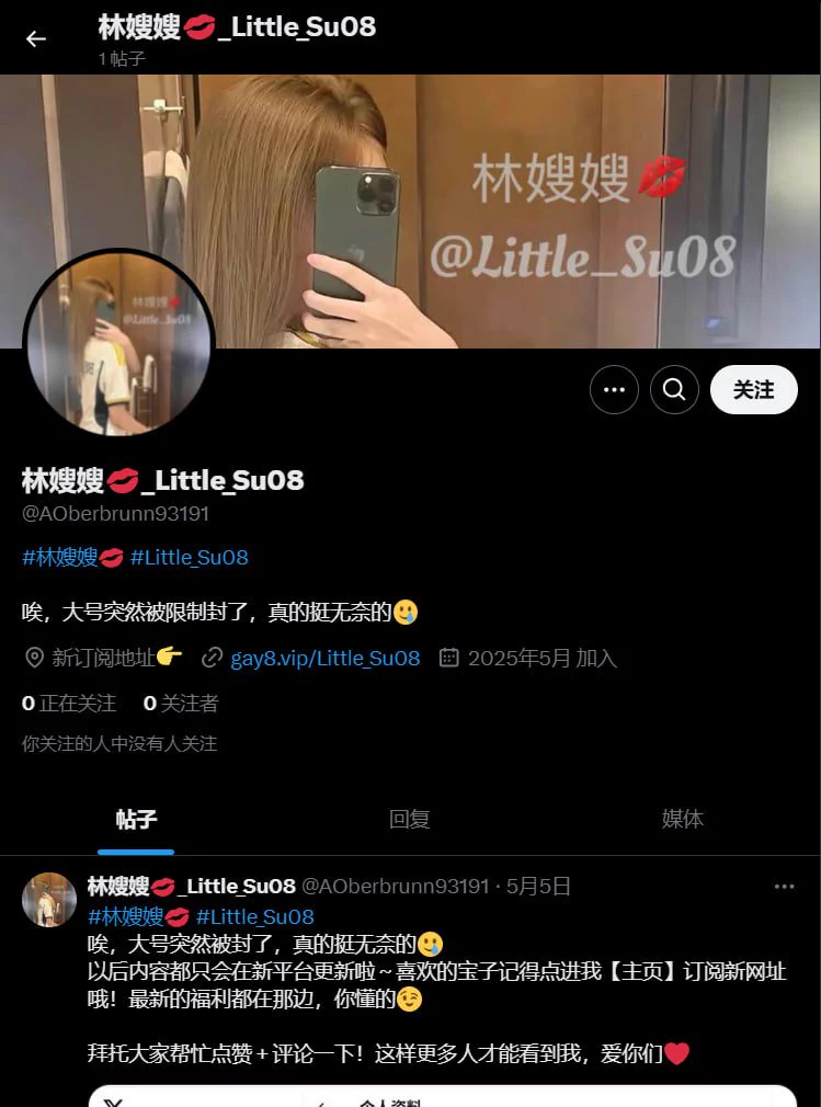 麻烦大家帮忙点点举报，这个不是我的号，唯一账号和TG: @Little_Su08 擦亮自己的眼睛，如果有涉及金钱被骗，不要来找我哦 https://t.co/jxYcFWspAL