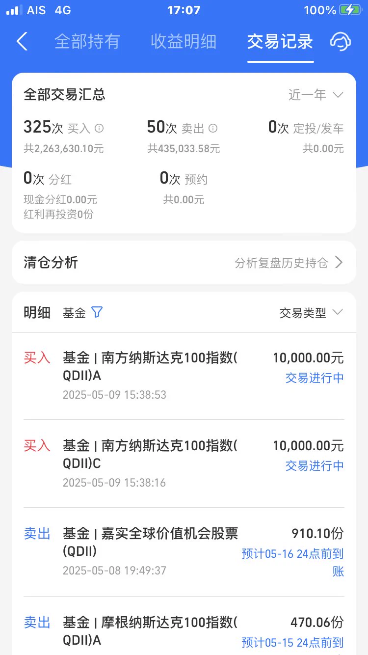 老师暂时投本金200W玩理财经历贸易战如何了?目前持仓150W纳斯达克100ETF,30W黄金这样,已经开始正收益拉,当时亏本也没卖过,清仓全红仅一个因为时间差负了0.06不是完美100%虽然没有年初全投黄金的同学赚的多,不过黄金也在震荡中要小心咯,姐姐把美股当信仰长持,当然平常生活费就靠粉丝打赏了🤭PS:勿+杠杆 https://t.co/ldxSF0XnZe