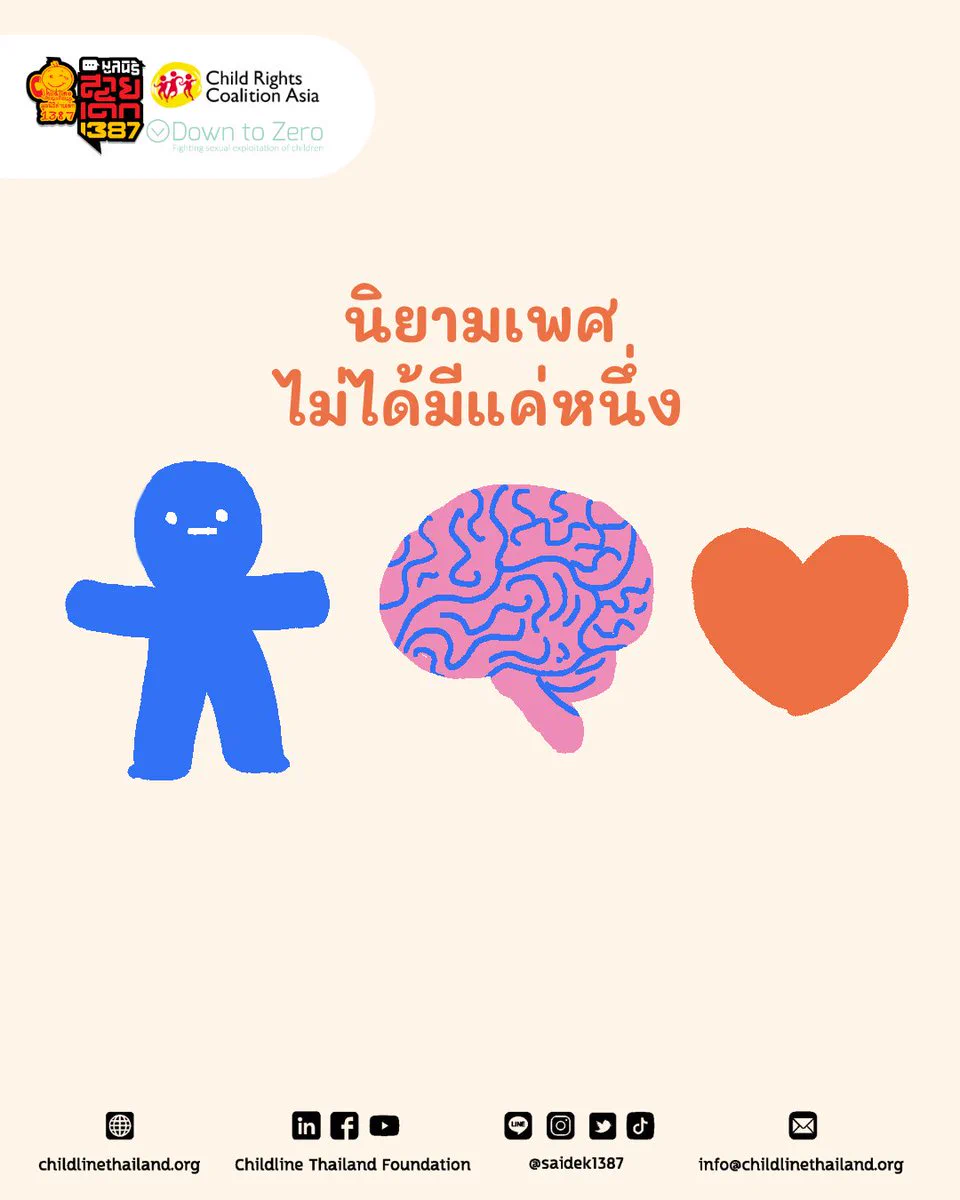 ยินดีต้อนรับเข้าสู่เดือนแห่งความหลากหลาย! สายเด็กขอเป็นส่วนหนึ่งในการร่วมเฉลิมฉลองความหลากหลายนี้ด้วยเช่นกันนะคะ ว่าแต่พูดถึงความหลากหลายทางเพศแล้ว เรารู้จักว่ามัน “หลากหลาย” มากแค่ไหนกันหนอ.ก่อนที่เราจะไปถึงชื่อเรียกนู่น นี่ นั่น เพศโน้น เพศนู้น เรามาทำความเข้าใจกันก่อนว่า “เพศ” ในสังคมเรามีหลากหลายมิติมาก ๆ และมิติต่าง ๆ ที่ว่านั้น ได้แก่.เพศกำเนิด (Sex Assigned at Birth) – คือเพศที่แพทย์กำหนดให้ตั้งแต่เกิด บางครั้งเลยเรียกว่า “เพศกำหนดโดยแพทย์” โดยการที่แพทย์จะบอกว่าเราเป็นเพศอะไรตอนคลอดนั้น จะดูจากอวัยวะเพศที่เห็นด้วยตาเปล่า เช่น ชาย หญิง หรืออินเตอร์เซ็กส์ (Intersex) (ซึ่งบางครั้งจะเกิดการ “ผ่าตัดแก้ไข” ในทารกอินเตอร์เซ็กส์ ประมาณว่า “แก้” ให้เป็นชายสิ “ตัด” ให้เป็นหญิงสิ ซึ่งนี่นับว่าเป็นหนึ่งในการละเมิดสิทธิของเด็กนะคะ อย่างประเทศกรีซเขาก็แบนการผ่าตัดนี้แล้วนะ).เพศสภาพ (Gender Identity) – คือความรู้สึกของตัวเองว่าเป็นเพศอะไร โดยตัวเราเองที่เป็นคนกำหนด เพราะไม่มีใครรู้จักตัวเราดีไปกว่าตัวเราเอง บางคนอาจรู้สึกเป็นเพศที่ “ตรง” (cis) กับเพศกำเนิด เรียกว่าคนตรงเพศ (cisgender) บางคนอาจรู้สึกว่าเราอยู่ “ข้าม” (trans) ออกจากกล่องเพศกำเนิดไปยังกล่องเพศใดก็ได้ เรียกว่าคนข้ามเพศ (transgender) (ย้ำอีกที ว่านี่คือ “ความรู้สึก” เพราะงั้น ถ้าเรา “รู้สึก” ว่าเป็นคนข้ามเพศ เราก็คือคนข้ามเพศ ไม่ต้องรอให้เข้าสู่ “กระบวนการ” ข้ามเพศนะ) นอกจากนี้ ระหว่างชายหญิงตรงเพศหรือข้ามเพศ ยังมีเพศที่ไม่ยึดโยงกับความเป็นชายหรือหญิงเพียงอย่างเดียว อย่าง Non-Binary ด้วย (นอนไบนารี ก็นับว่าเป็นเพศสภาพที่ไม่สอดคล้องกับเพศกำเนิด จึงถือเป็นคนข้ามเพศเช่นกัน แต่ไม่ใช่นอนไบนารีทุกคนจะสะดวกใจเรียกตัวเองว่าเป็นคนข้ามเพศ) ซึ่งอาจจะแยกย่อยไปอีก เช่น รู้สึกว่าเพศของตัวเองลื่นไหลไม่หยุดนิ่ง (genderfluid) รู้สึกว่าตัวเองไม่ได้เป็นเพศอะไรเลย (Agender) หรือรู้สึกว่าตัวเองมีมากกว่า 1 เพศในเวลาเดียวกัน (Bigender / Polygender) โดยเราไม่จำเป็นต้องนิยามตัวตนในกรอบแห่งเพศเลยก็ได้ .เพศวิถี (Sexual Orientation) – คือความดึงดูดทางเพศ ความดึงดูดนี้ก็มีแต่เราเองที่ตอบได้เช่นกันว่าเราชอบเพศอะไร เช่น ชอบคนต่างเพศ (Heterosexual) ชอบเพศเดียวกัน (Homosexual) หรือชอบได้หลายเพศ (Bisexual, Pansexual) ในอดีต คนจะรู้จัก ไบเซ็กชวล ในฐานะชอบคนสองเพศ คือชายและหญิง ปัจจุบันคำว่าไบเซ็กชวล ไม่ได้จำกัดถึงแค่ชายและหญิงเท่านั้น (เพราะเราได้ตระหนักรู้เรื่องนอนไบนารี่เพิ่มขึ้น) และมีความหมายว่า “ชอบมากกว่า 1 เพศ” (ก็คือ2เป็นต้นไปไงล่ะ คำว่า Bi ยังไม่หายไปไหนน้า) ส่วนแพนเซ็กชวล หมายถึง ชอบคนโดยที่ไม่ได้สนใจว่าเขาจะเป็นเพศอะไร หรือชอบโดยที่ไม่ได้มองเรื่องเพศเป็นหลักจ้ะ ไม่ใช่ได้หมดก็สดชื่นเน้อ เข้าใจผิดเน้อ.ที่พี่สายเด็กอยากมาชวนคุยเรื่องนี้ เพราะยังมีเด็กหลายคนถูกบังคับให้เป็นในสิ่งที่ไม่ใช่ ซึ่งอาจนำไปสู่ ความทุกข์ใจและการถูกเลือกปฏิบัติ การเข้าใจความแตกต่างนี้จะช่วยให้เรายอมรับตัวเองและเคารพผู้อื่นนะคะ หวังว่าในเดือนนี้ จะเริ่มต้นด้วยความใจดีต่อกันและกันนะ.#สายเด็ก1387 #Saidek1387 #ChildlineThailand #LGBTQIANplus #pridemonth #เข้าใจเพศเข้าใจเด็ก