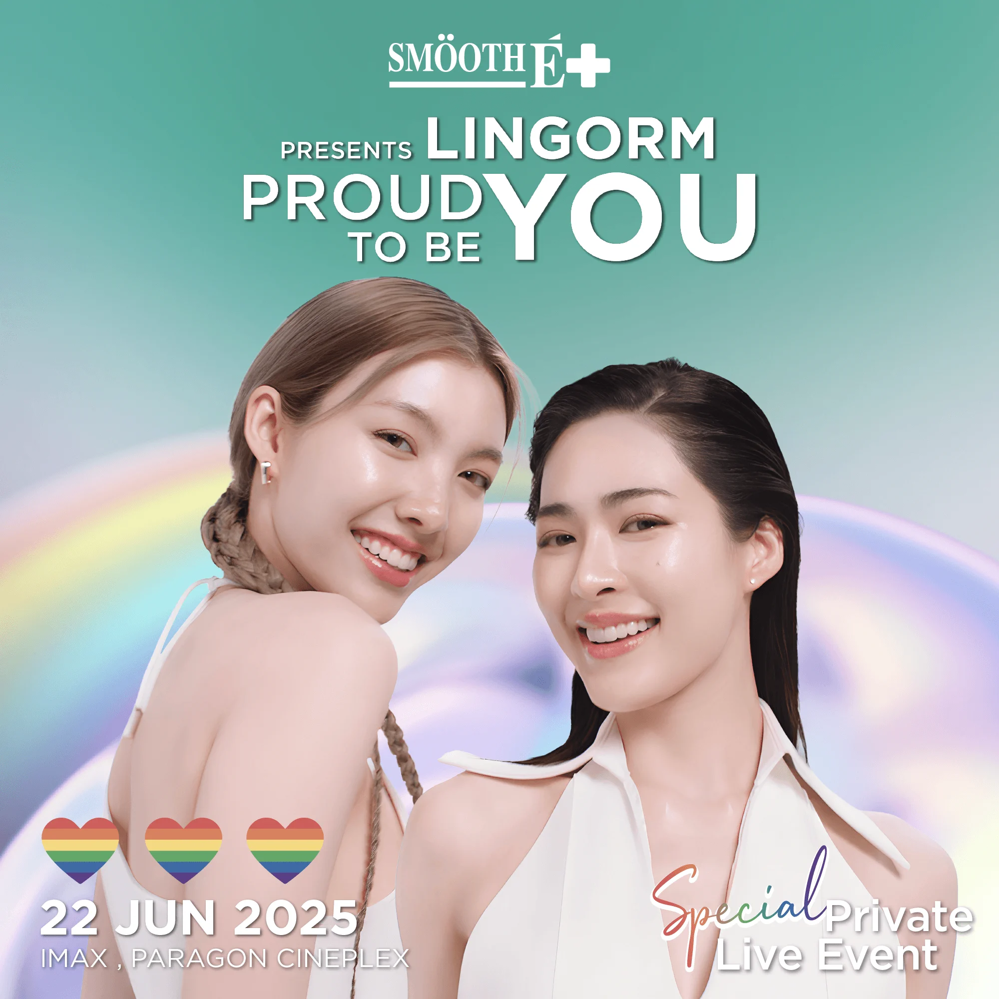 SMOOTH-E Presents LINGORM PROUD TO BE YOUMoment ที่จะได้ใกล้ชิดช่วงเวลาที่อบอวลด้วยความรักและจุดเริ่มต้นของการ “ภูมิใจในตัวเอง”...แบบไม่ต้องสมบูรณ์แบบนี่คืออีเวนต์ที่จะพาทุกคน นั่งไทม์แมชชีนย้อนเวลา⏳กลับไปสู่ “จุดเริ่มต้น” ของหลิงออมที่เต็มไปด้วยคำถาม ความไม่มั่นใจ และความรักที่ค่อยๆ เติบโตจนกลายเป็น “ความรักที่กล้าพูดได้เต็มเสียงว่า — "PROUD TO BE YOU💜”ครั้งนี้ หลิงออมพร้อมจะพาทุกคนกลับไป ในช่วงเวลาที่น่าจดจำแล้วคุณล่ะ… พร้อมหรือยัง? ที่จะยอมรับ และรักตัวเอง...แบบที่คุณเป็น💚 เพราะบางโมเมนต์...มีความหมายเกินกว่าจะดูผ่านหน้าจอ 📍22 มิ.ย. 2568 (วันอาทิตย์)📌IMAX PARAGON CINEPLEX#LingOrmProudToBeYou#SmoothExLingOrmช้อปได้ที่ร้านค้า และ ช่องทางออนไลน์ที่ร่วมรายการLine Shop : https://t.co/O9NlfaJ5KGWebsite : https://t.co/iISmXjPyFtร่วมกิจกรรมตั้งแต่วันที่ 17 พ.ค. 68 - 10 มิ.ย. 68 ประกาศผลผู้โชคดี 18 มิ.ย 68ยืนยันสิทธิ์ภายใน 20 มิ.ย. 68ติดตามรายละเอียดเพิ่มเติม และ ประกาศผู้โชคดีทาง Smooth-E Thailand Facebook​📍ลงทะเบียน : https://t.co/G036VKVrWW📍อ่านรายละเอียดและเงื่อนไข คลิก https://t.co/Qb2C9S2NNC#หลิงออม #หลิงหลิงคอง #LingOrm #ออมกรณ์ #เจ้าความรัก