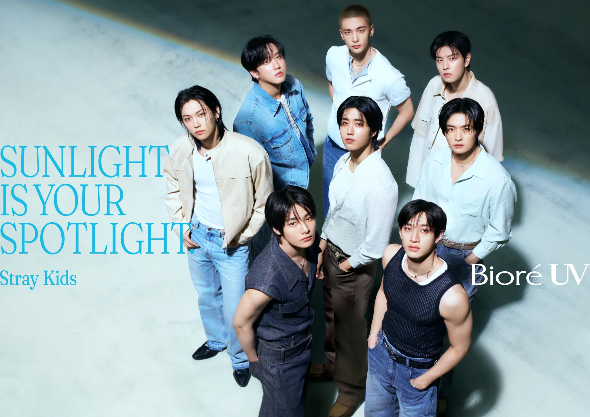 "SUNLIGHT IS YOUR SPOTLIGHT."​ถึงเวลาเปล่งประกายท่ามกลางแสงแดด บิโอเร ยูวีพร้อมซัพพอร์ต ให้คุณก้าวไปให้สุด ​#BioreUV​#SKZ​#StrayKids​#SUNLIGHTISYOURSPOTLIGHT https://t.co/Q8zg15k6kT