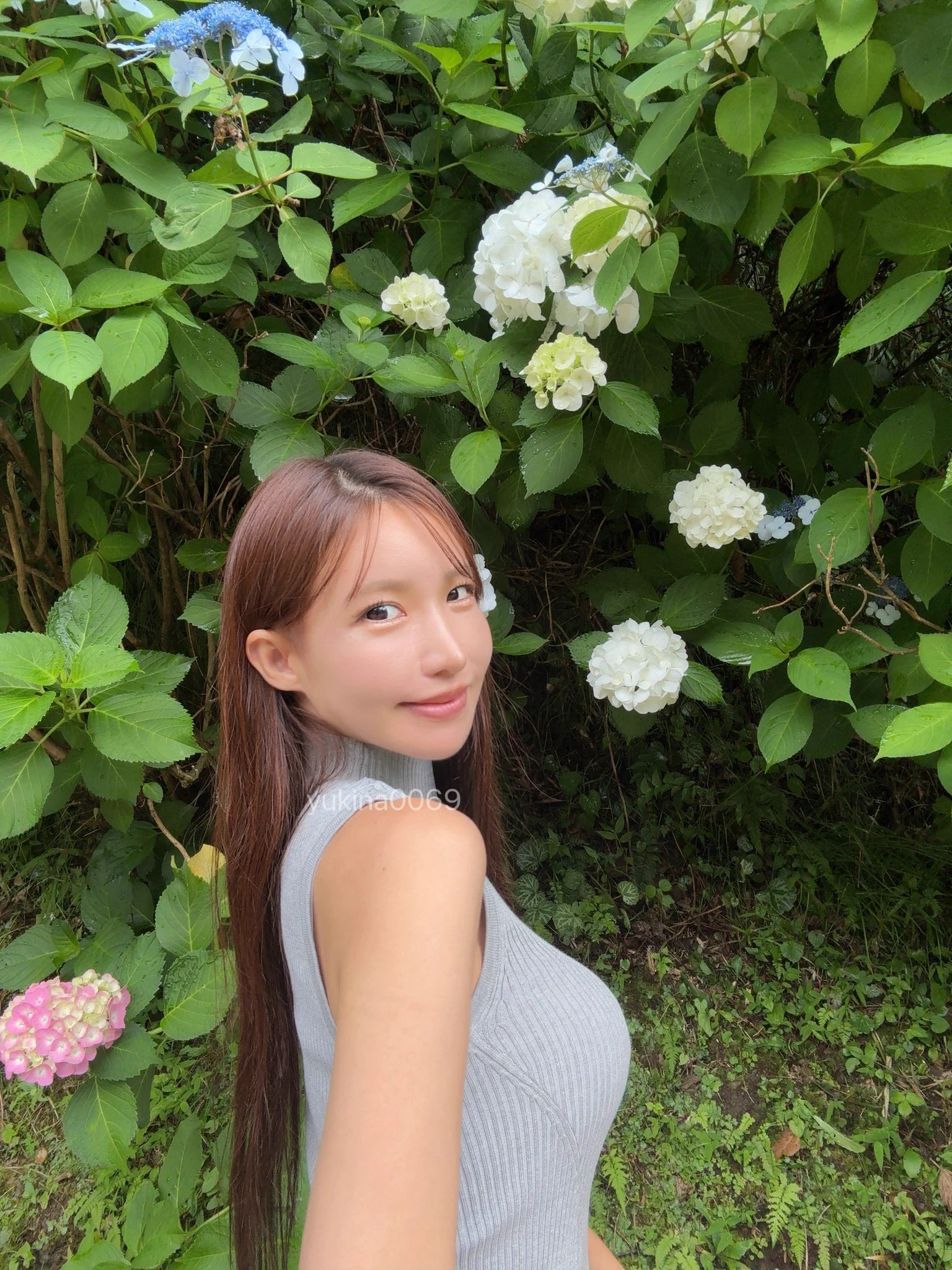 紫陽花見に来たの〜！😚💕キレイ？ https://t.co/PFQUzGz1er