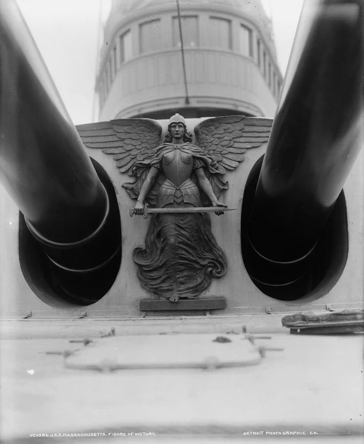 Victory sculpture on the forward Turret of USS Massachusetts (BB-2) https://t.co/IprGTEEOSK