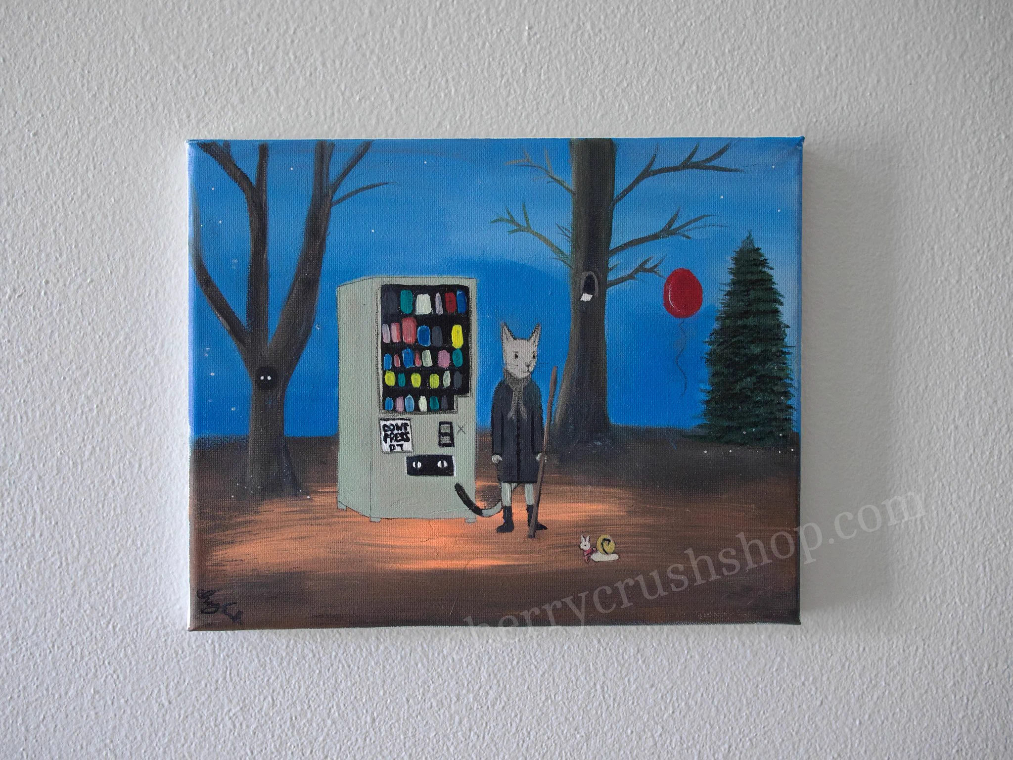 He just wanted chips 
But the machine had eyes,
He didn’t press anything.
He just stood there,
thinking about other times he was hungry.
The forest didn’t rush him.
The lights stayed on,
even after he walked away.
8x10 acrylic painting
https://t.co/s9nzM1qLFU https://t.co/W3rukDRvh8