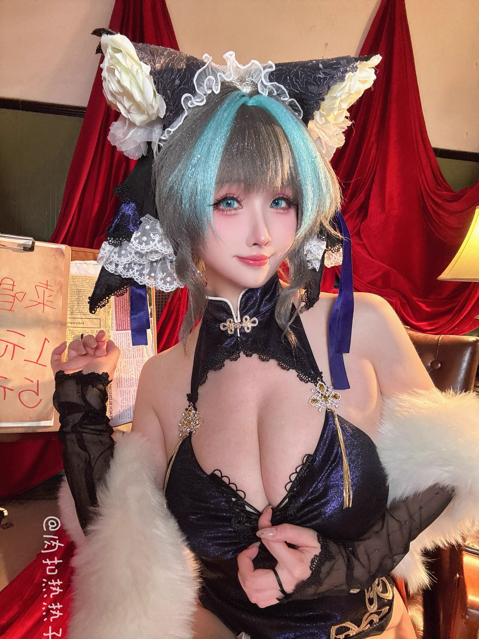 #アズールレーン #AzurLane 
「🎶柴郡也来献唱一首吧~嘿嘿🎶」

开玩笑的，大家不要真的去听我唱歌（） https://t.co/sFSq5458dk